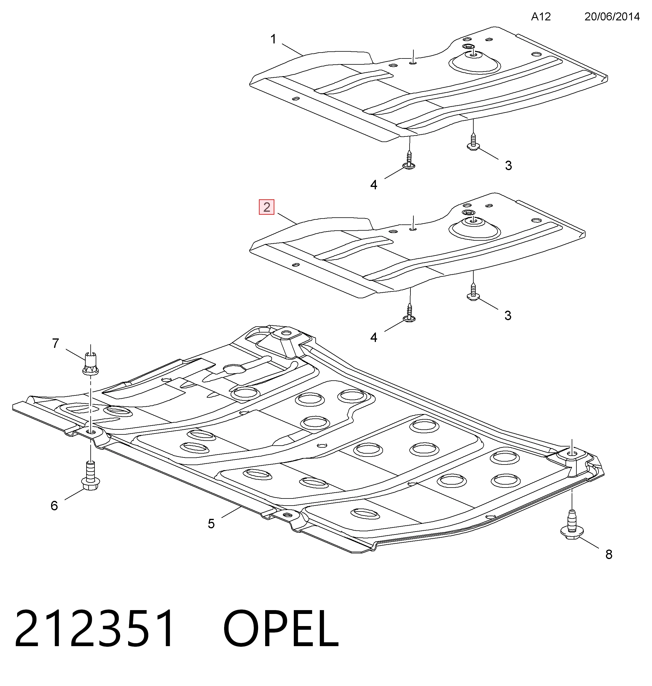 13432628 Opel Защита двигателя правая