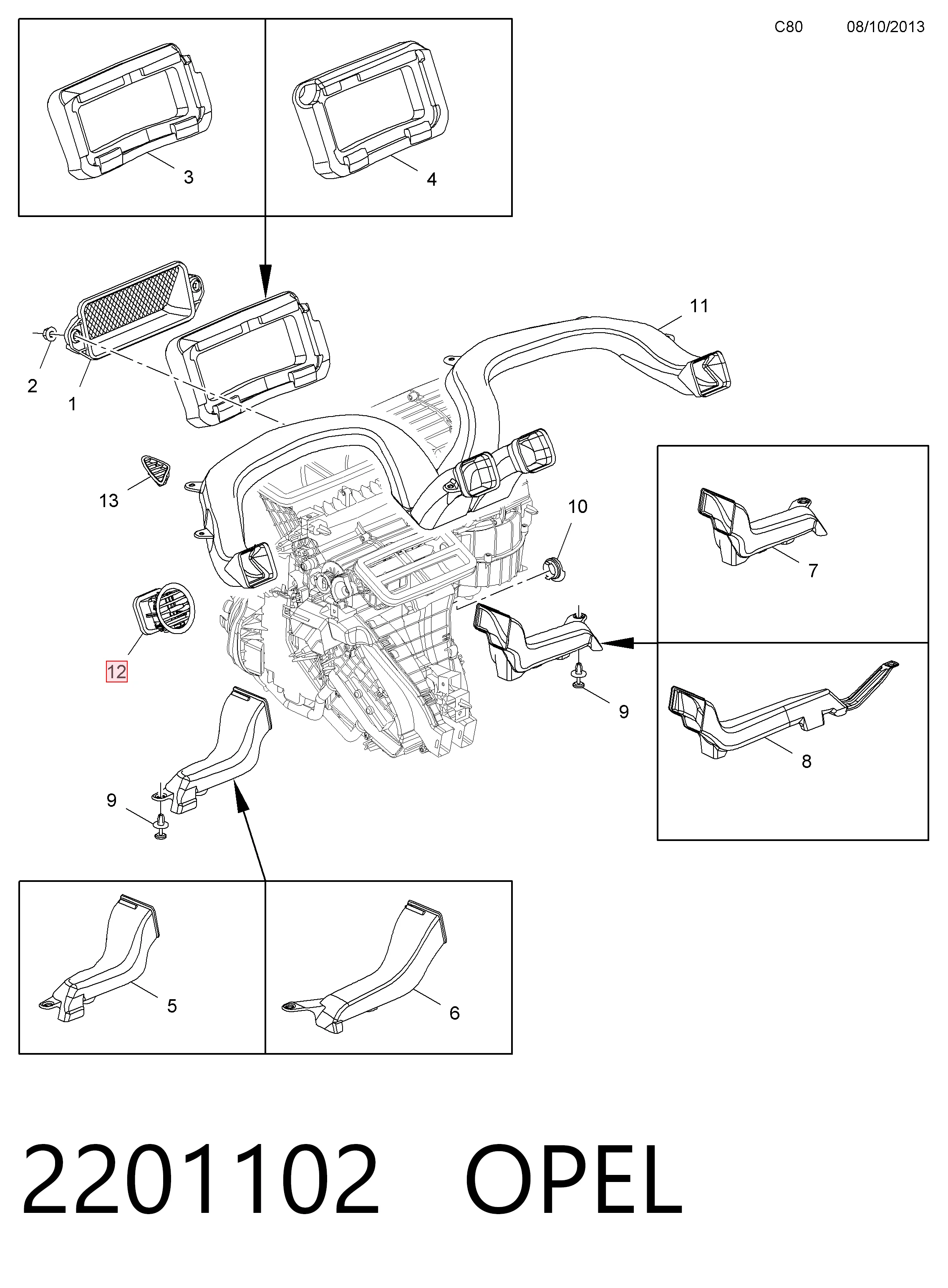 Вентиляция передка General Motors 13417366