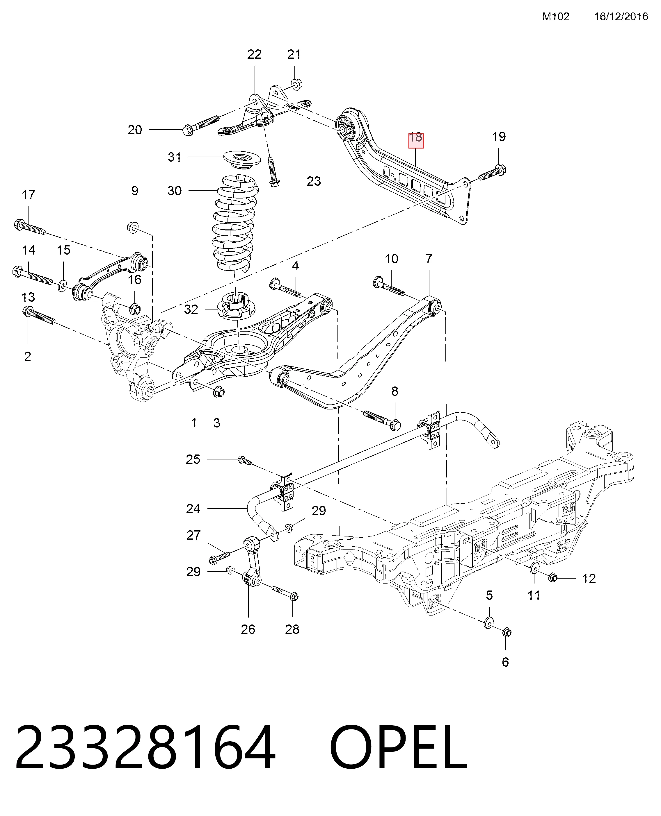 84708929 Peugeot/Citroen Рычаг (тяга) задней подвески продольный нижний правый