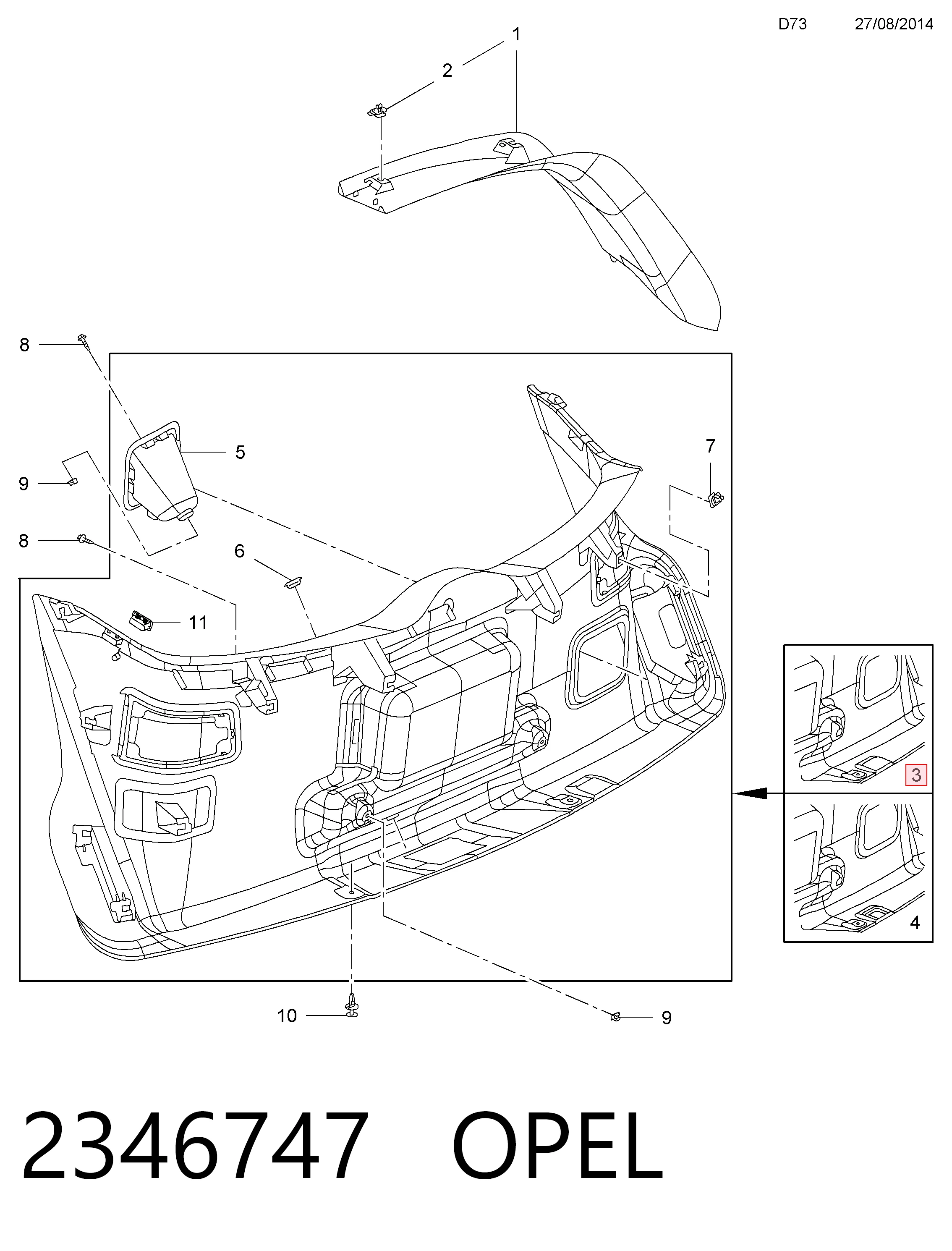 Купить 22994427 Peugeot/Citroen Обшивка багажника