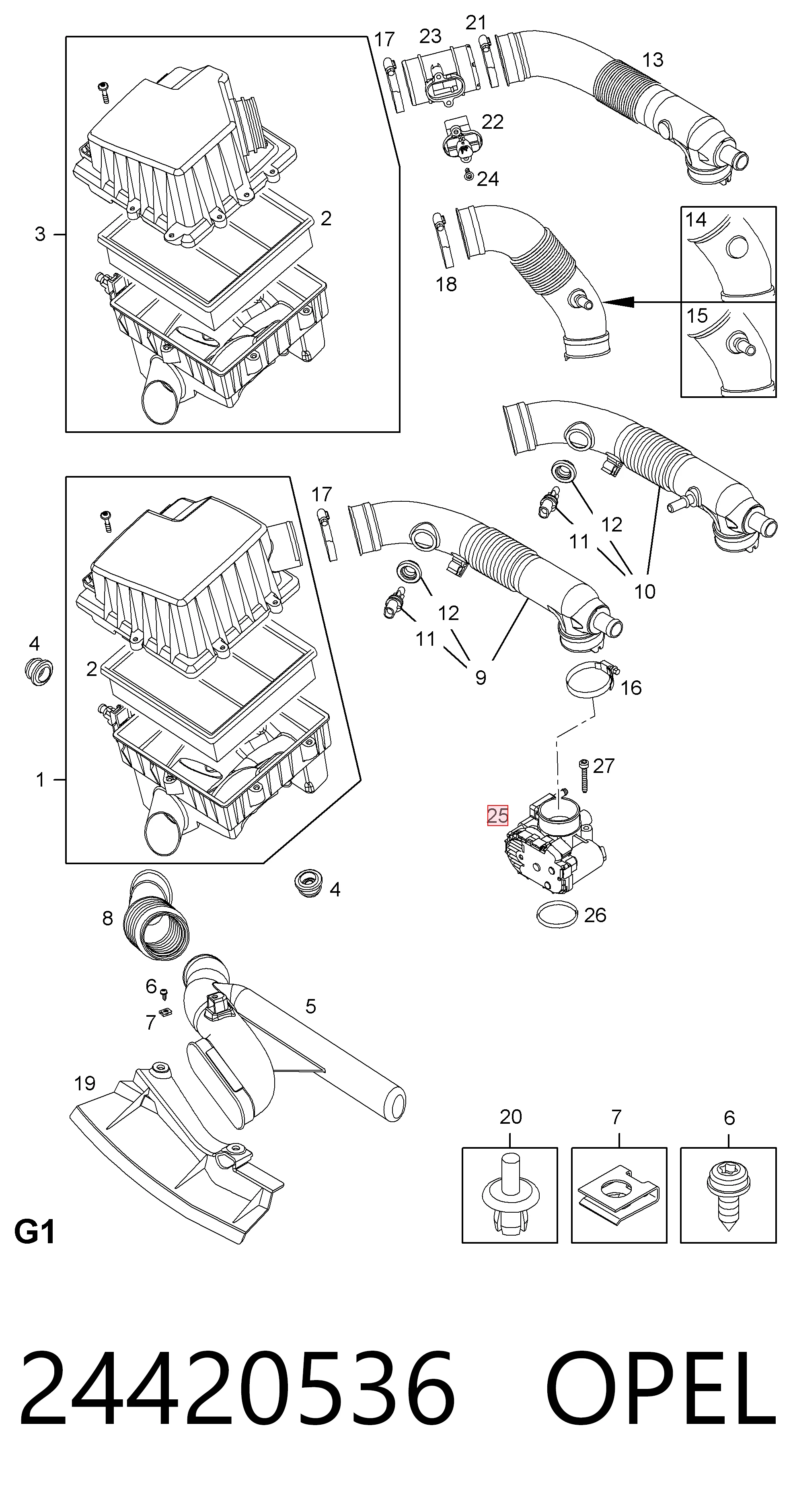 24420536 Opel Дроссельная заслонка