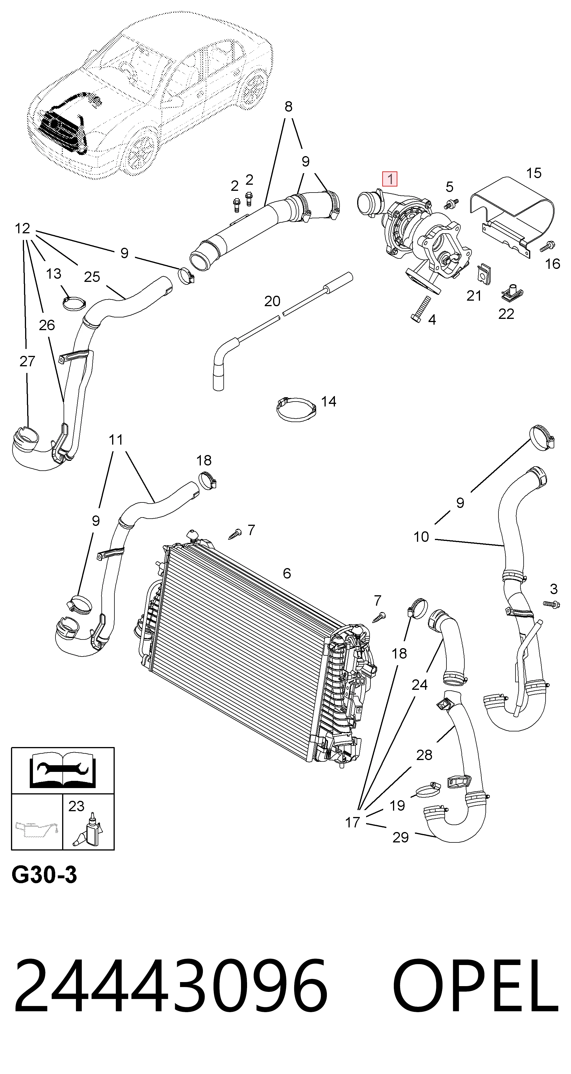24443096 Opel Турбонаддув