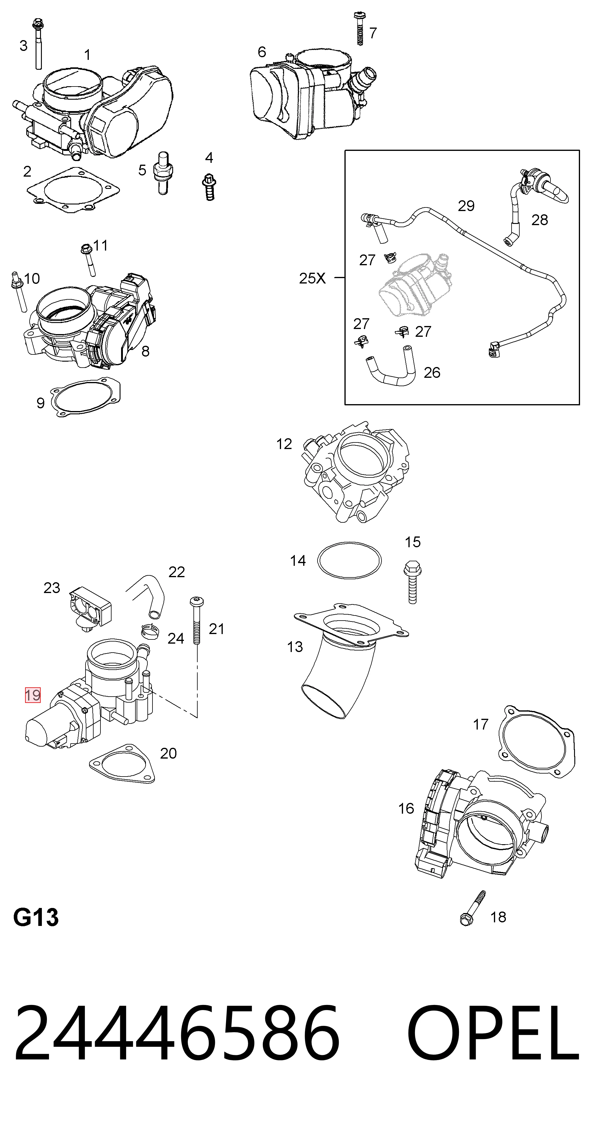 24446586 Opel Дроссельная заслонка