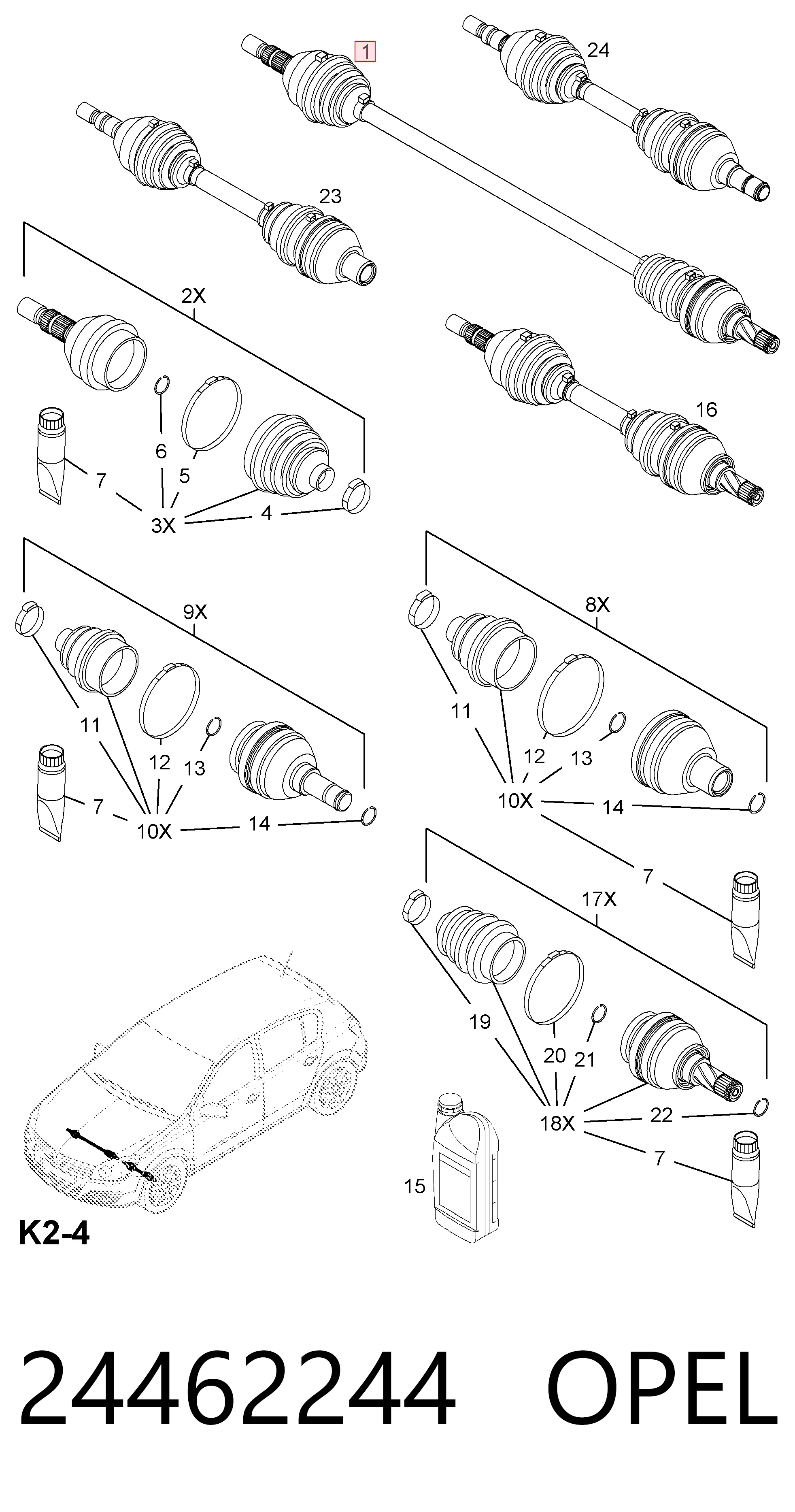 Левая полуось 93169669 Peugeot/Citroen