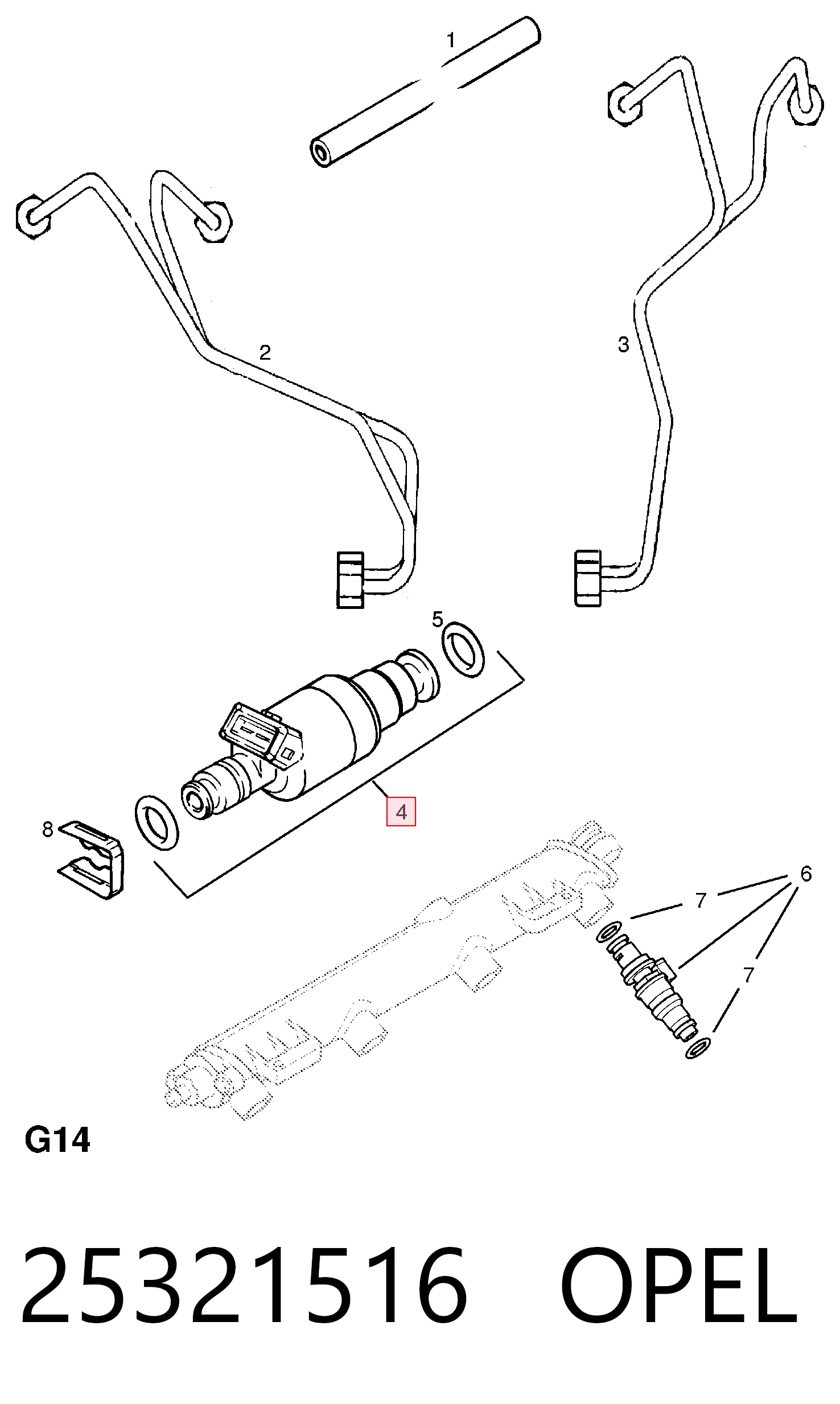 25321516 Opel Топливные форсунки
