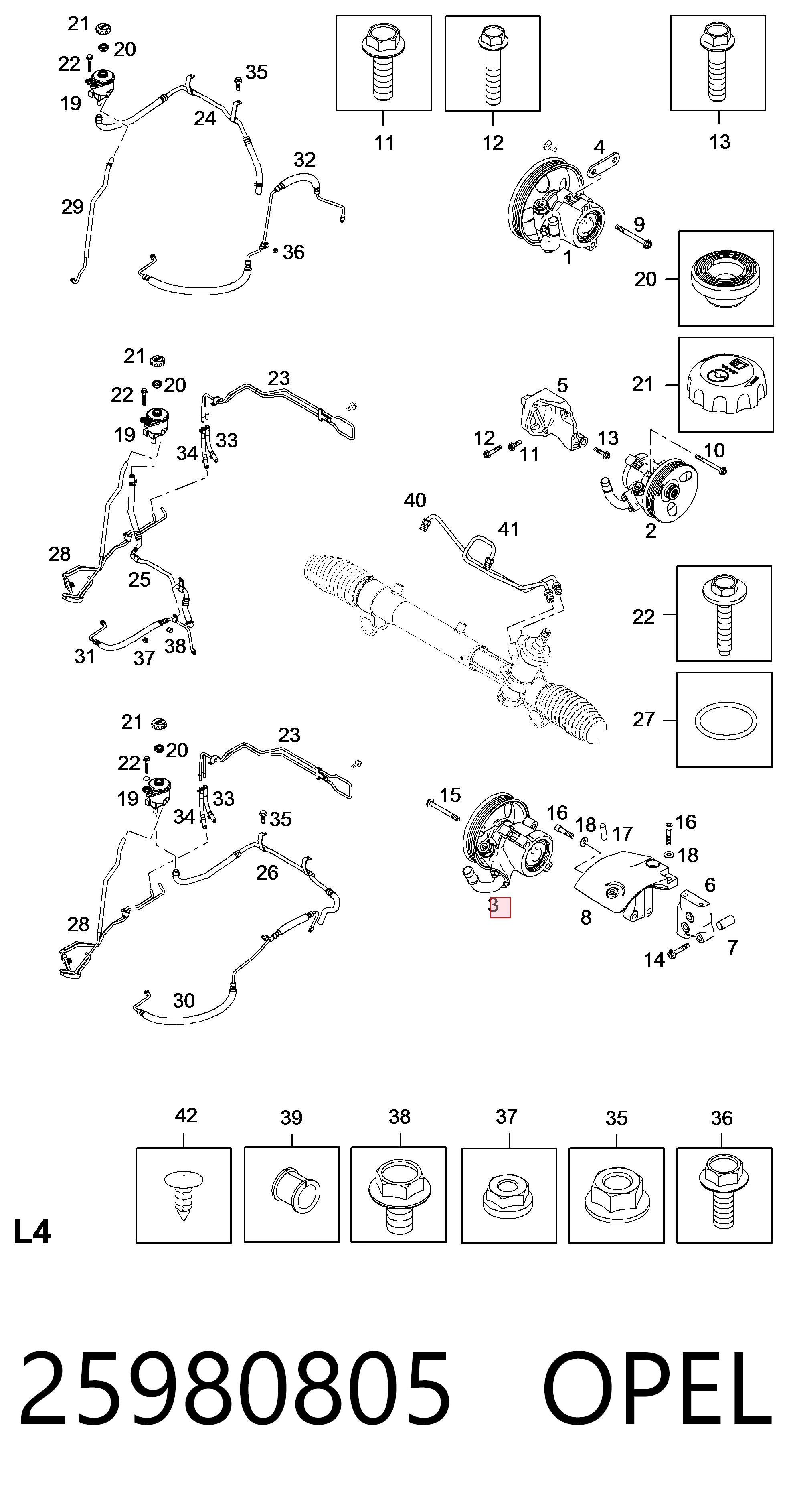 25980805 Opel ГУР руля