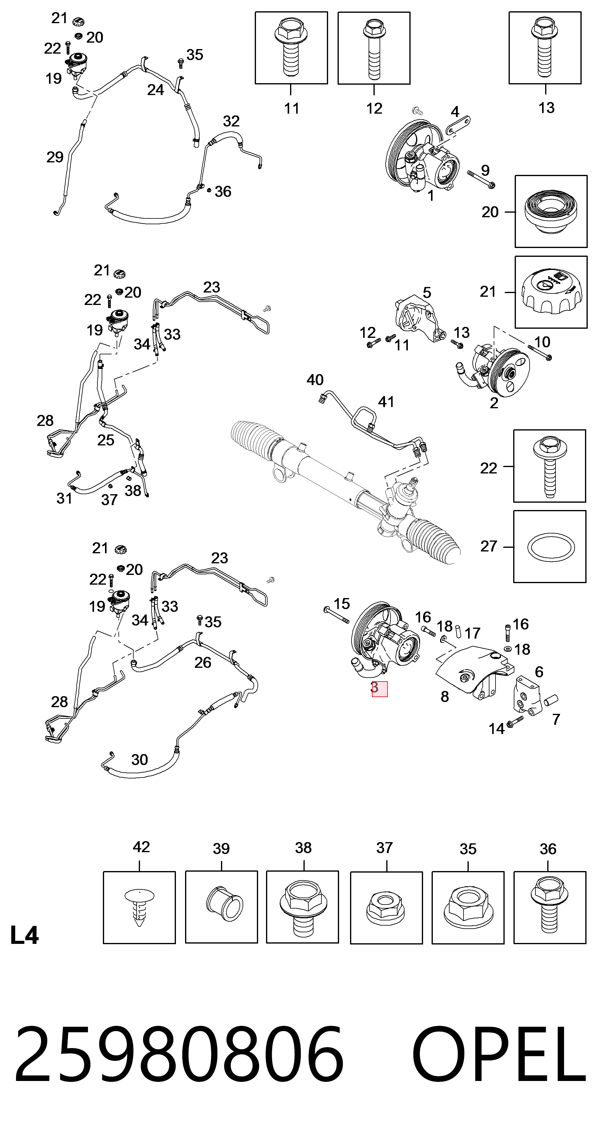 25980806 Opel ГУР руля