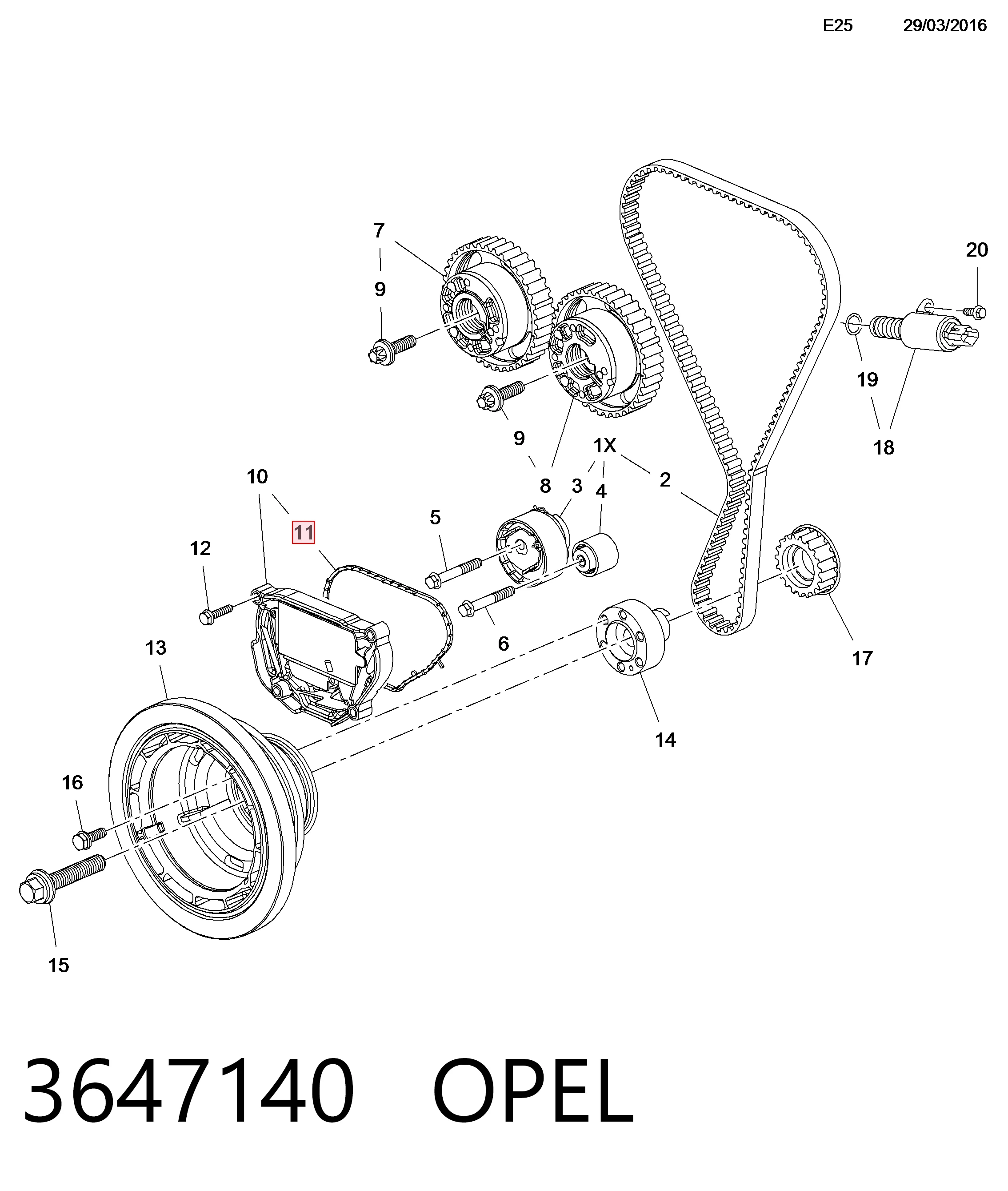 Купить 3553401 Peugeot/Citroen Прокладка передней крышки двигателя верхняя