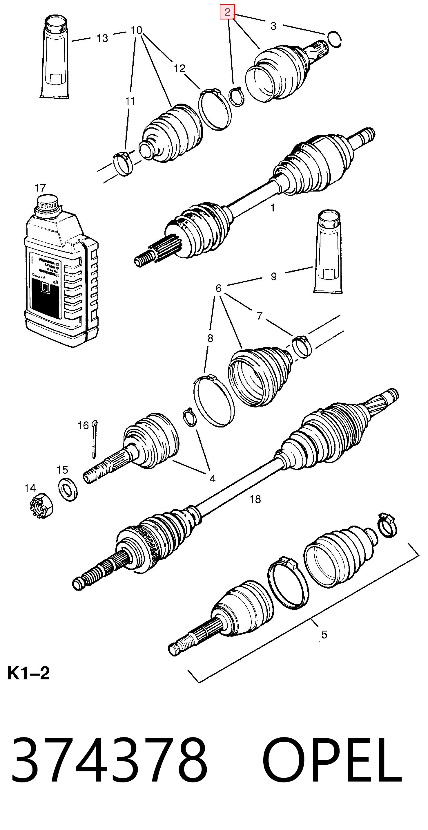 BB7012 Posterparts ШРУС внутренний, передний