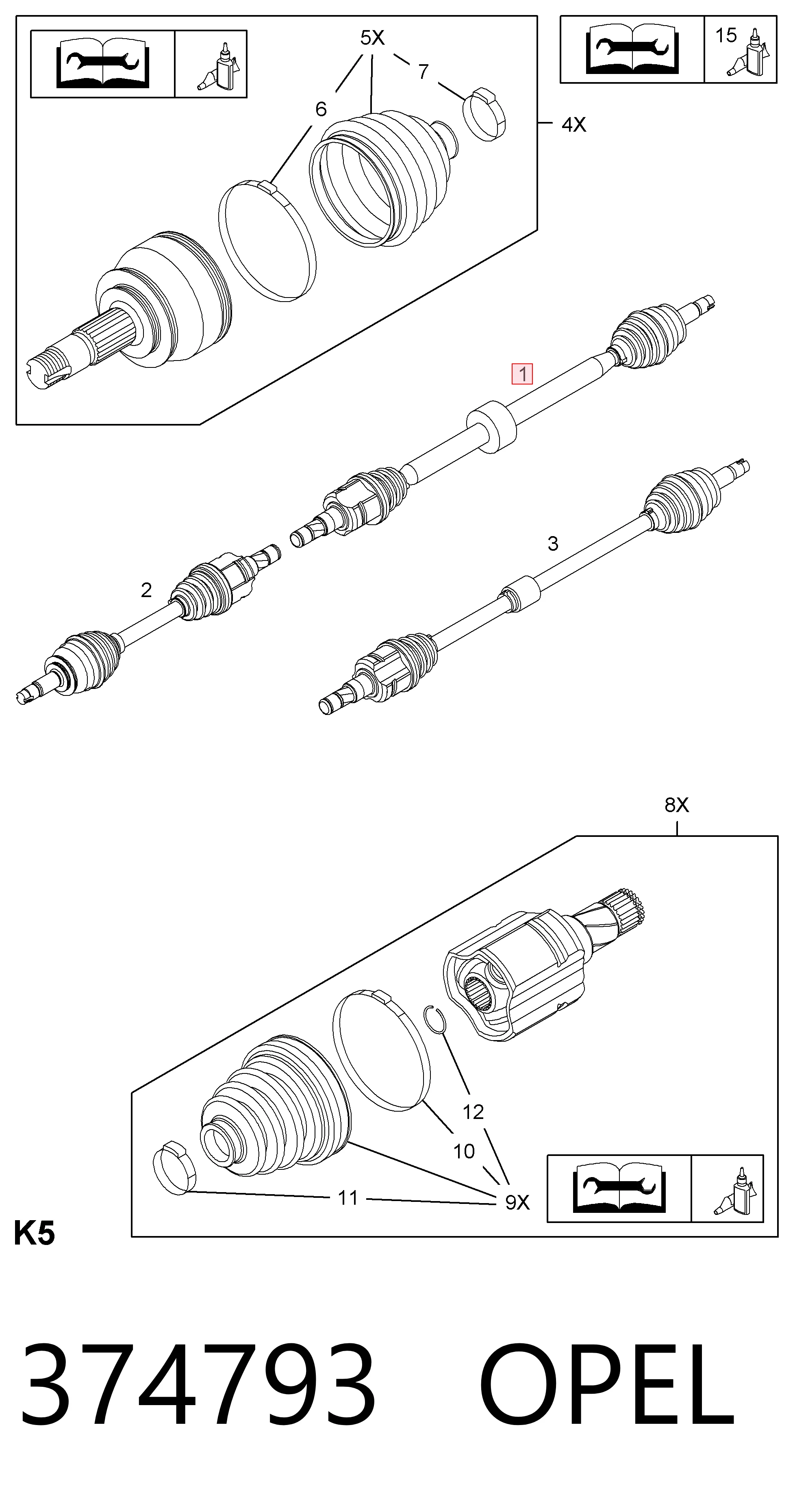 Купить 13150503 Peugeot/Citroen Вал приводной правый