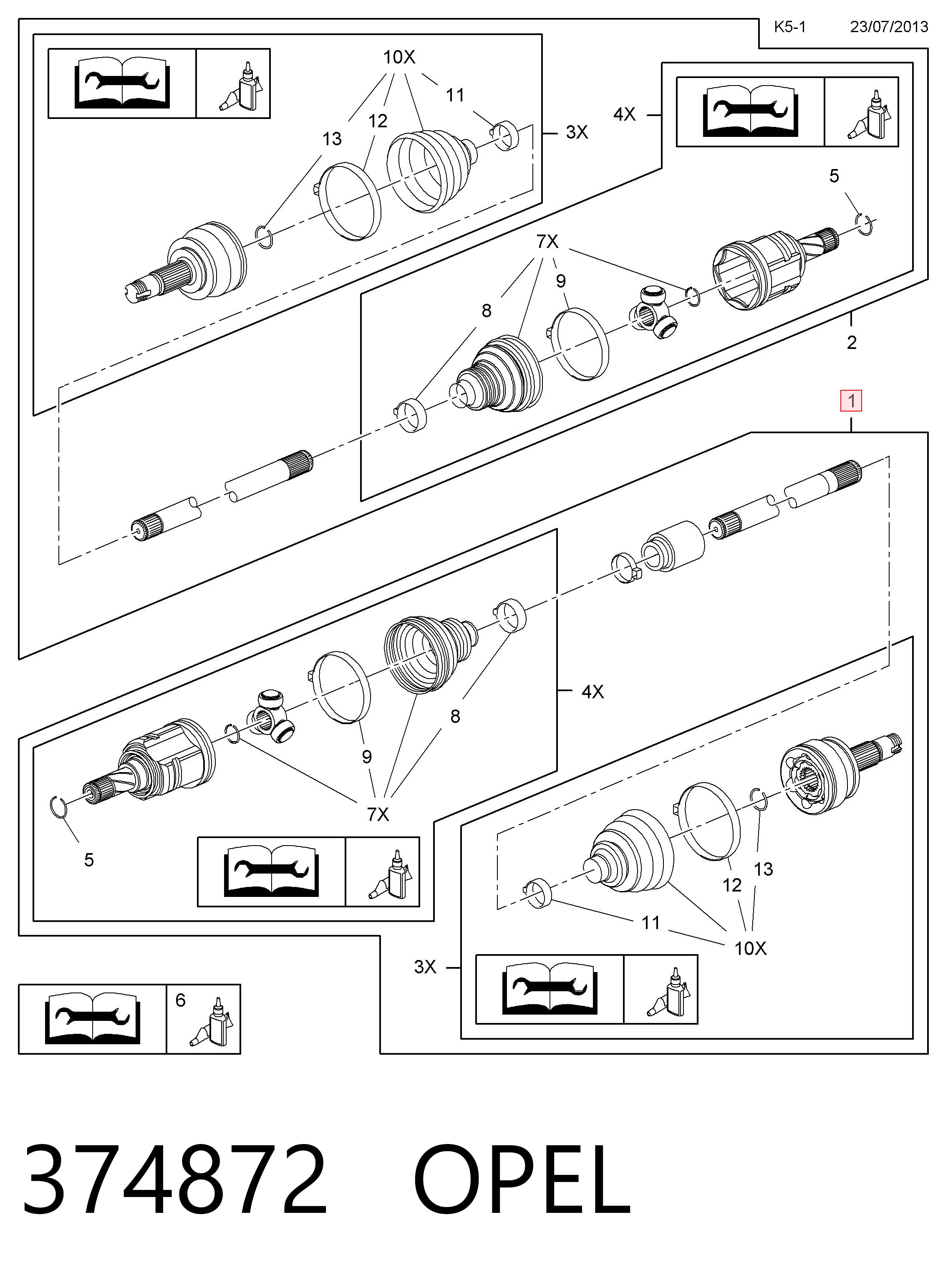 Правая полуось 13320254 Peugeot/Citroen