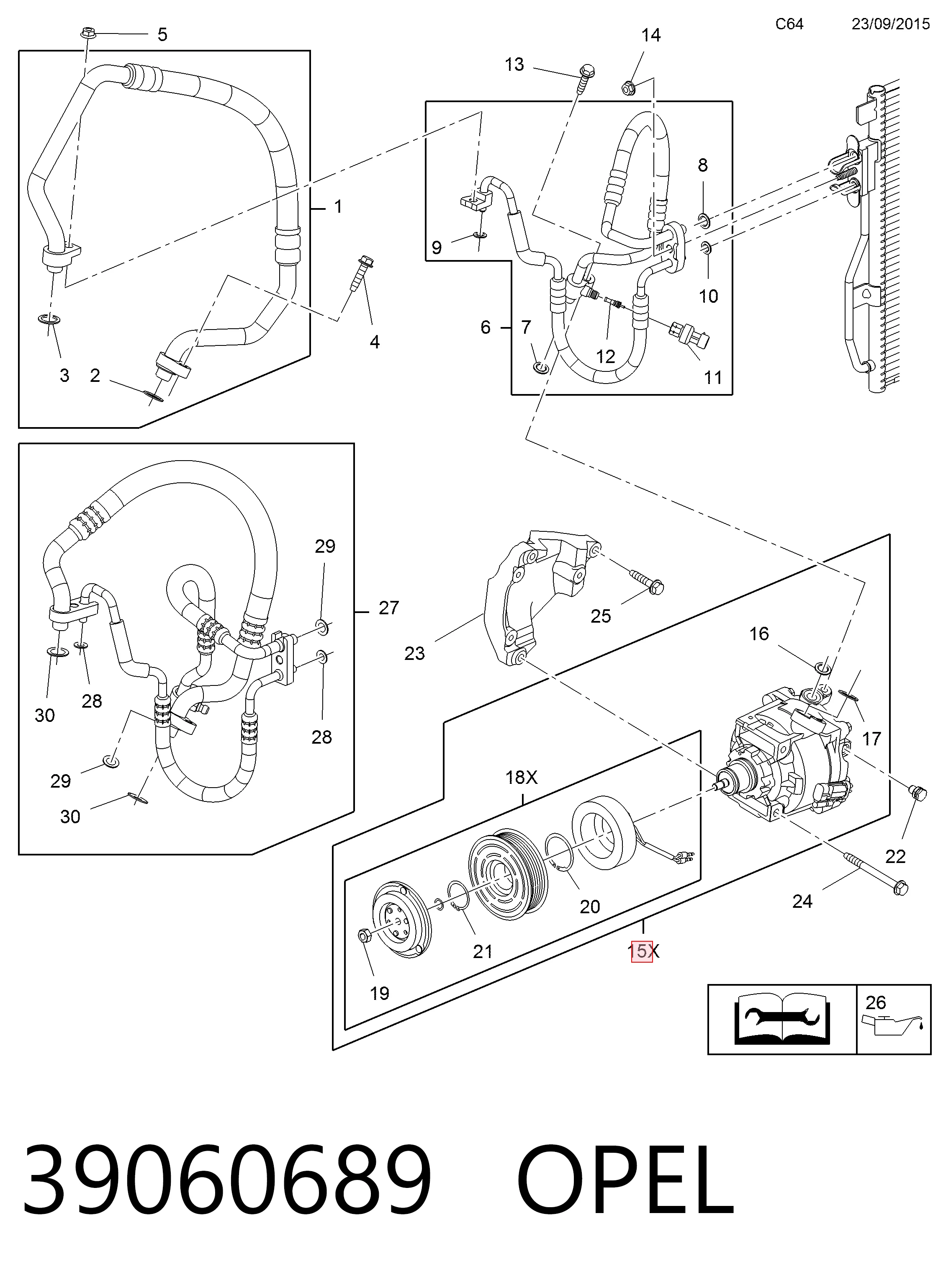 39060689 Opel Компрессор хладагента