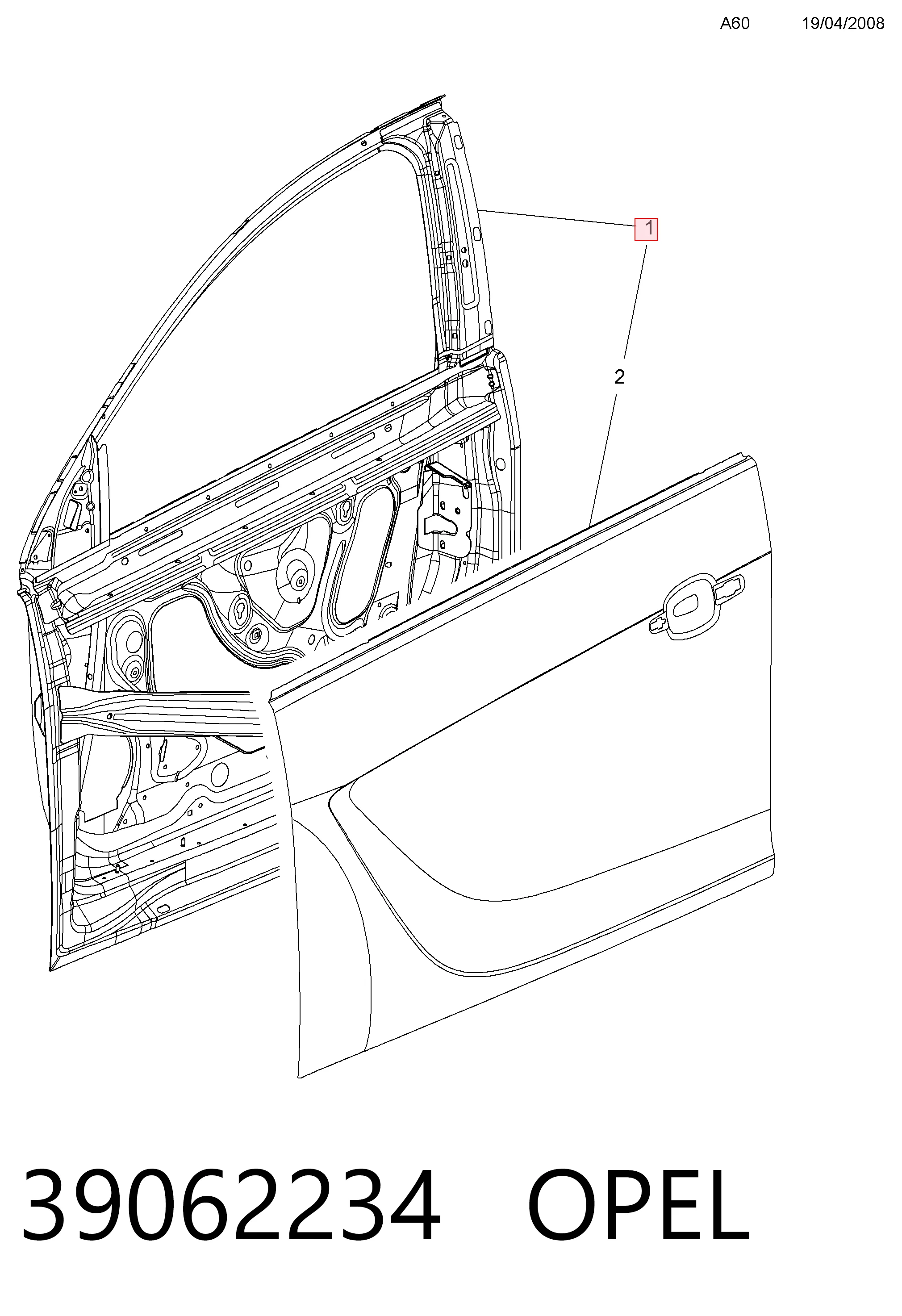 Дверь передняя правая 22796396 General Motors