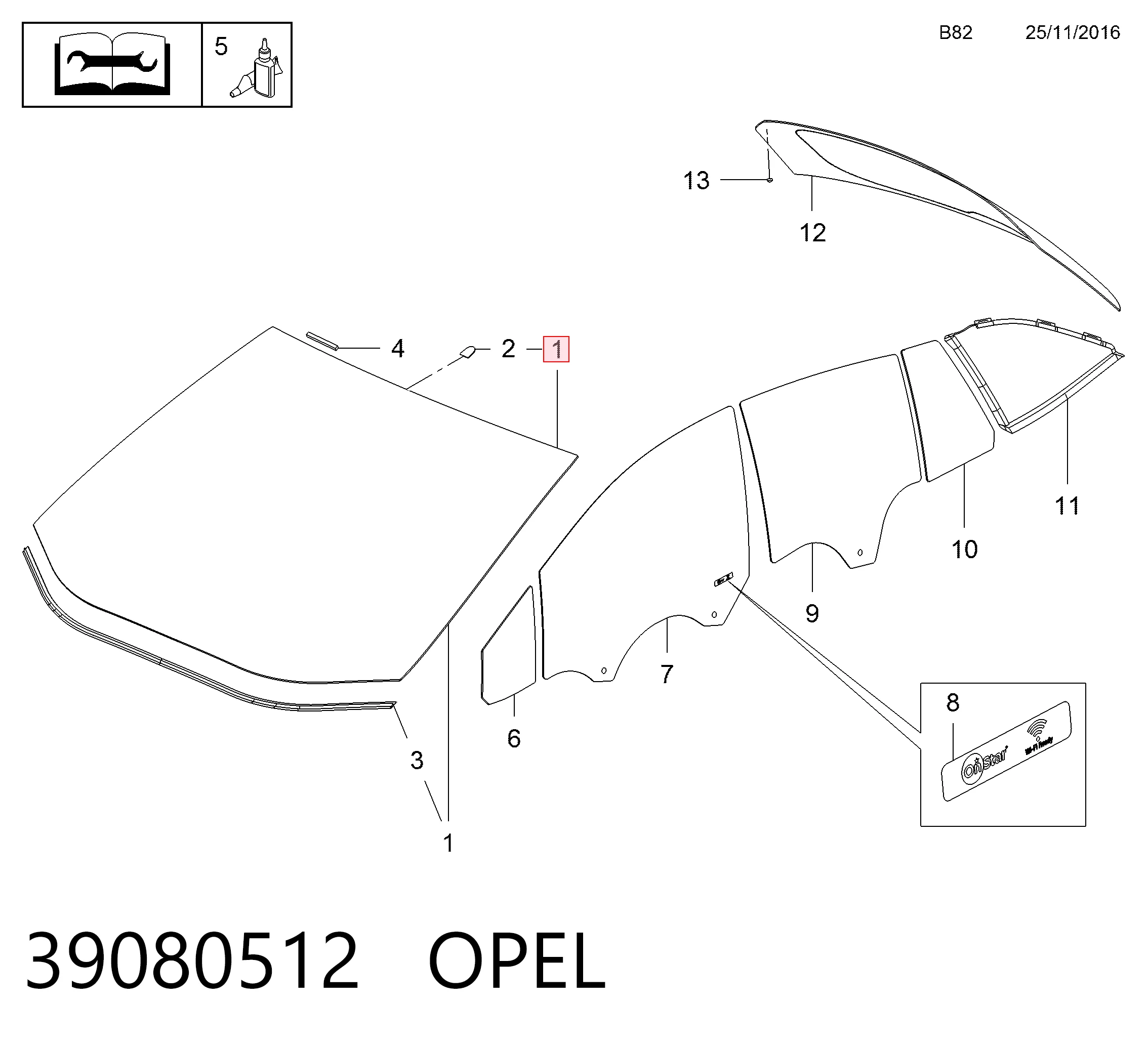 39126239 General Motors Автостекло