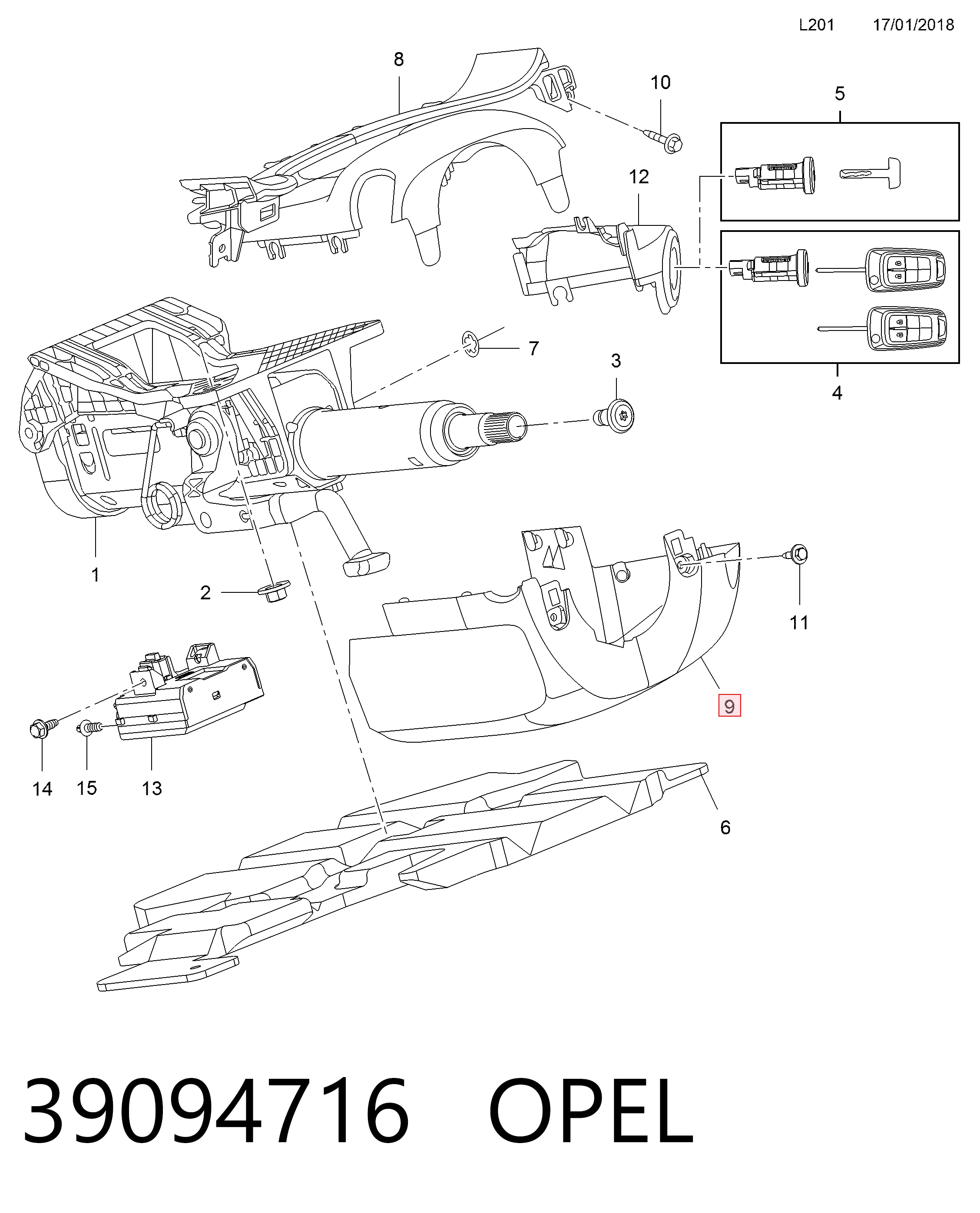 911552 General Motors Накладка рулевой колонки