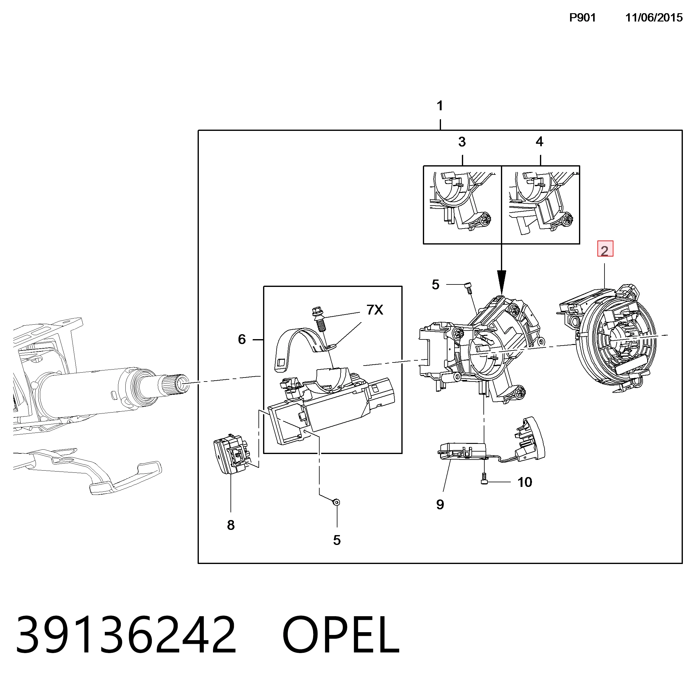 Контактное кольцо подушки безопасности Peugeot/Citroen 39136242 цена, от 25.72 USD