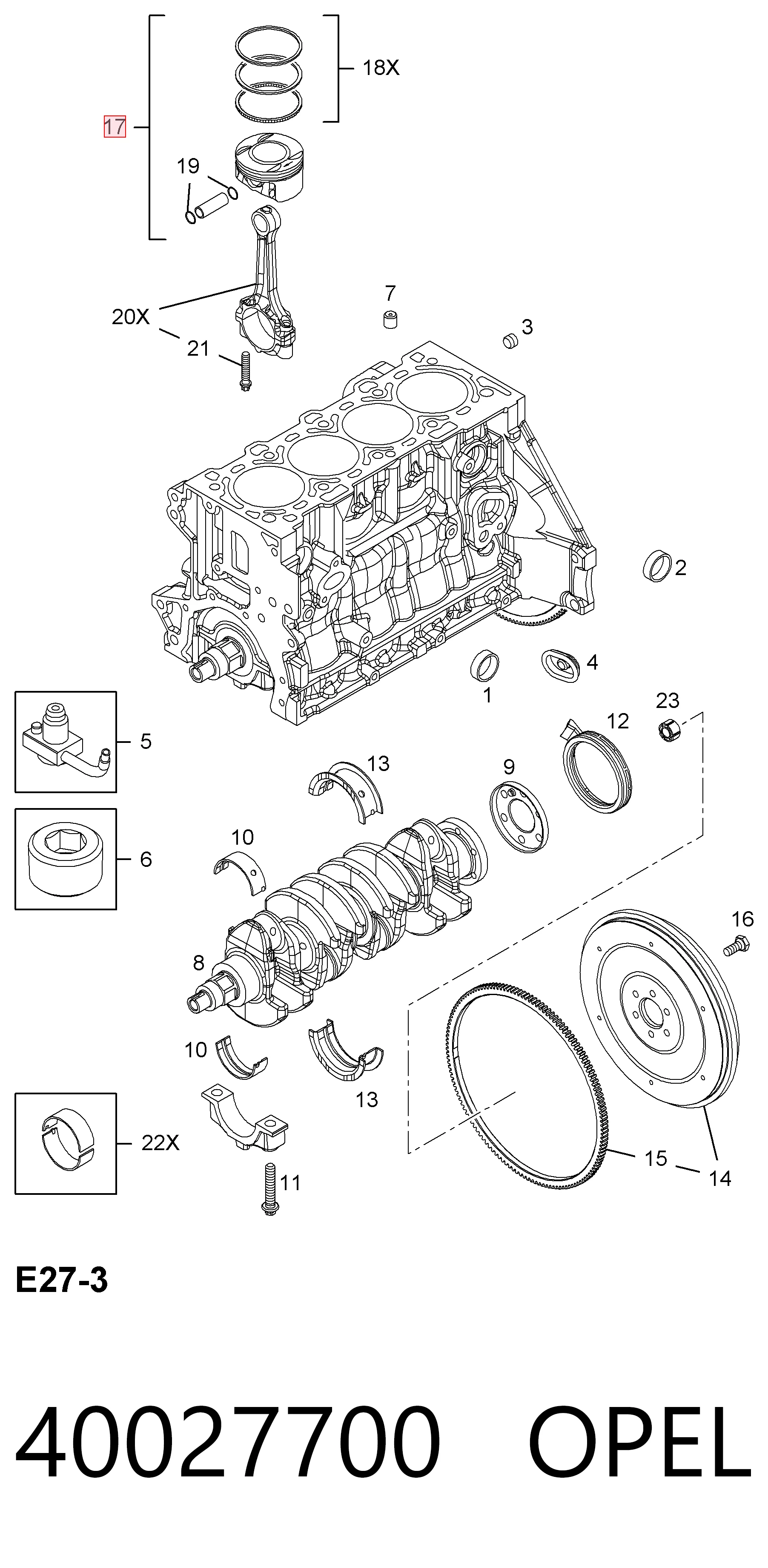 623549 General Motors Поршень в комплекте на 1 цилиндр, STD