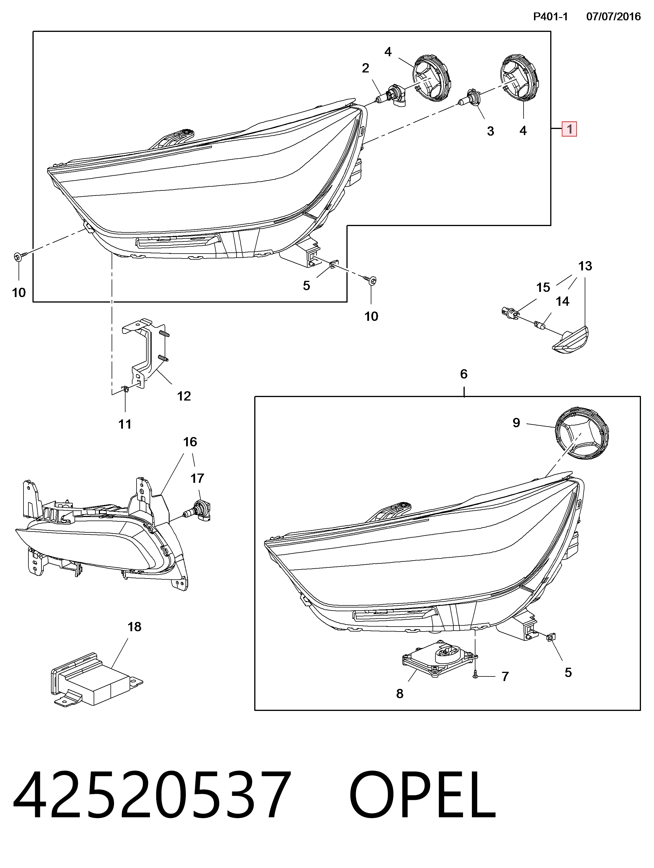 42698952 Peugeot/Citroen Фара передняя правая