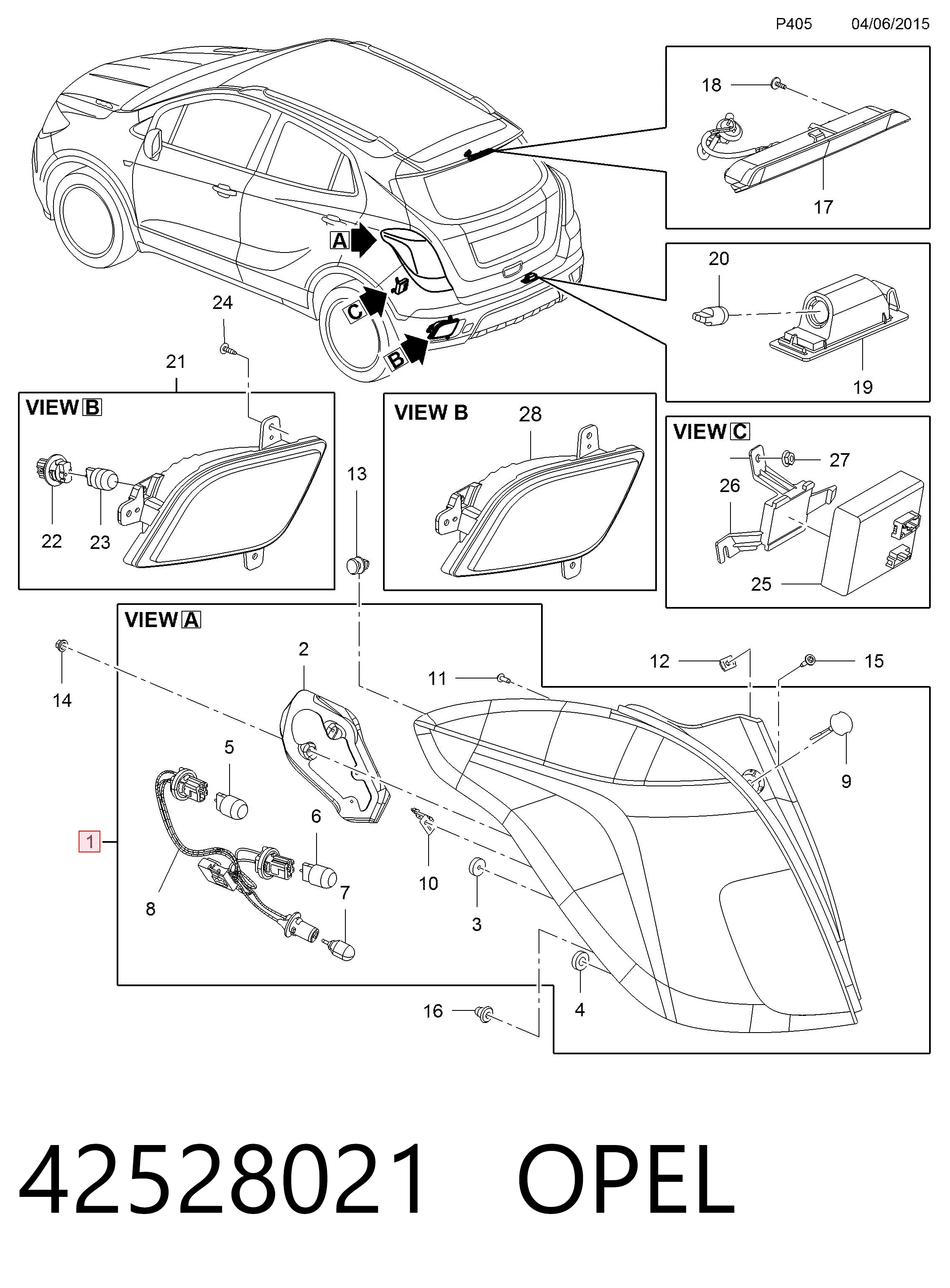 42528021 Peugeot/Citroen Задний левый стоп