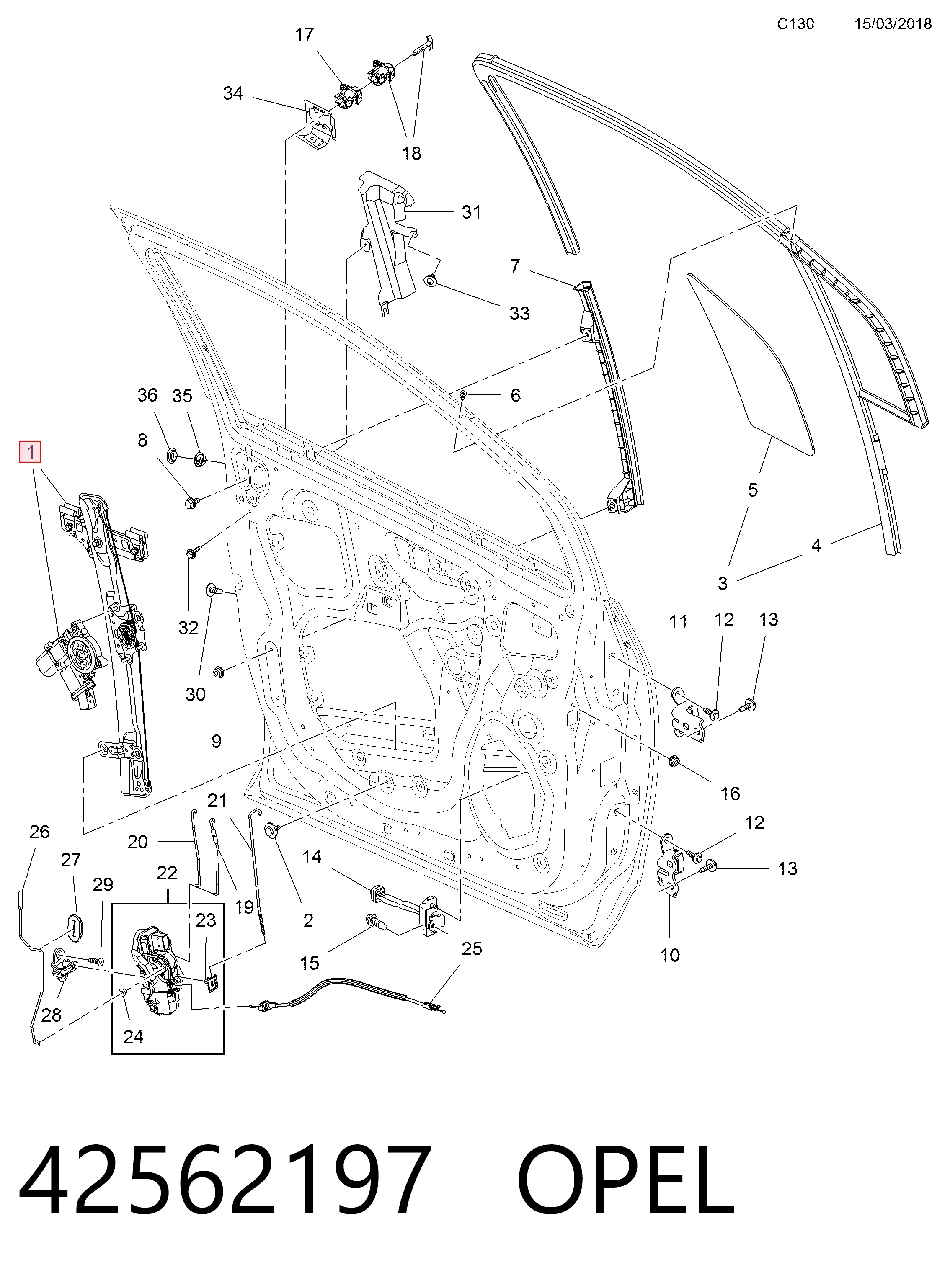 42693258 Peugeot/Citroen Механизм подъема стекол