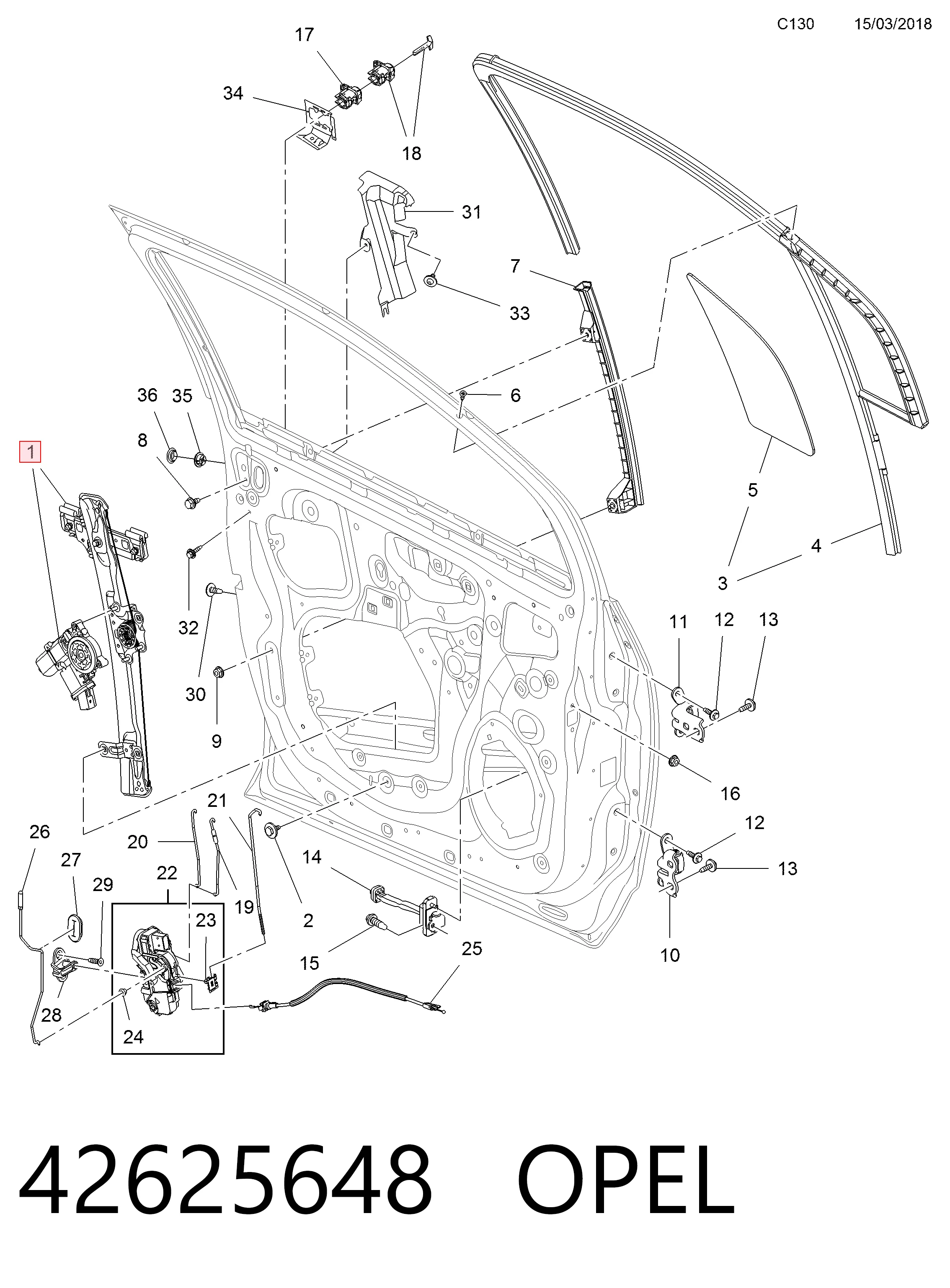 Купить 42693258 Peugeot/Citroen Стеклоподъемник (механизм перемещения стекла)