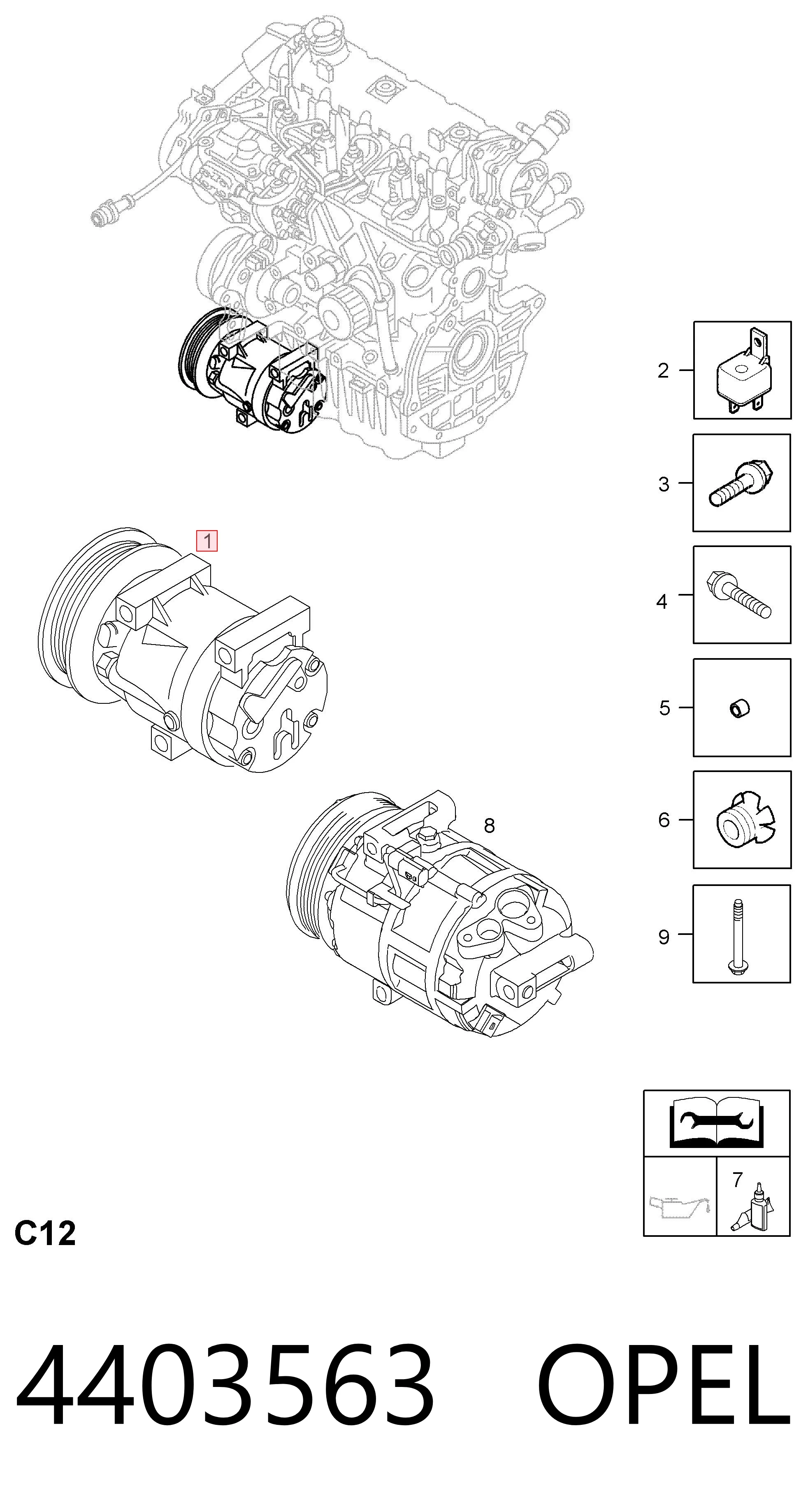 4403563 Opel Компрессор хладагента