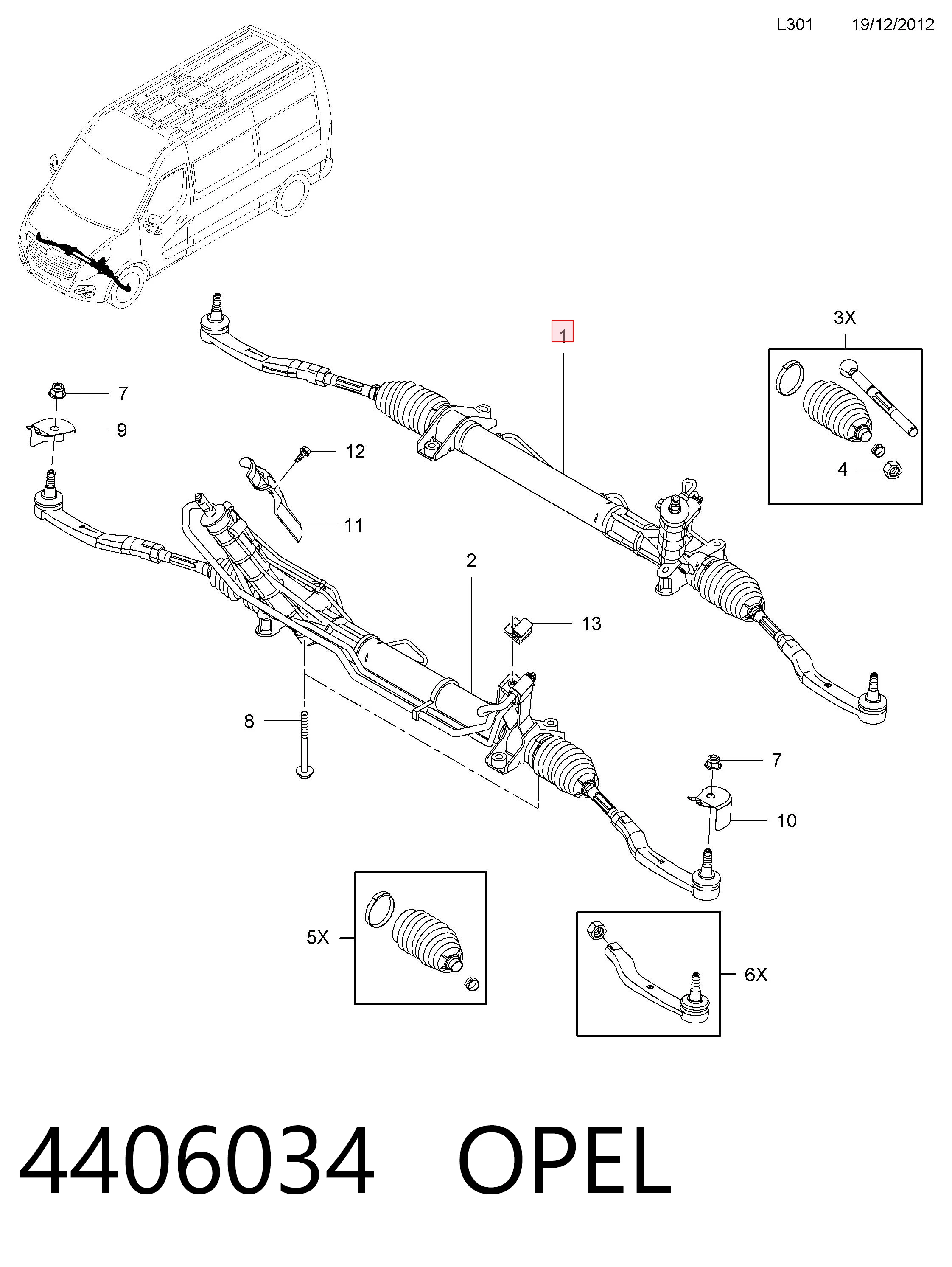 4406034 Opel Управление рулевое в сборе