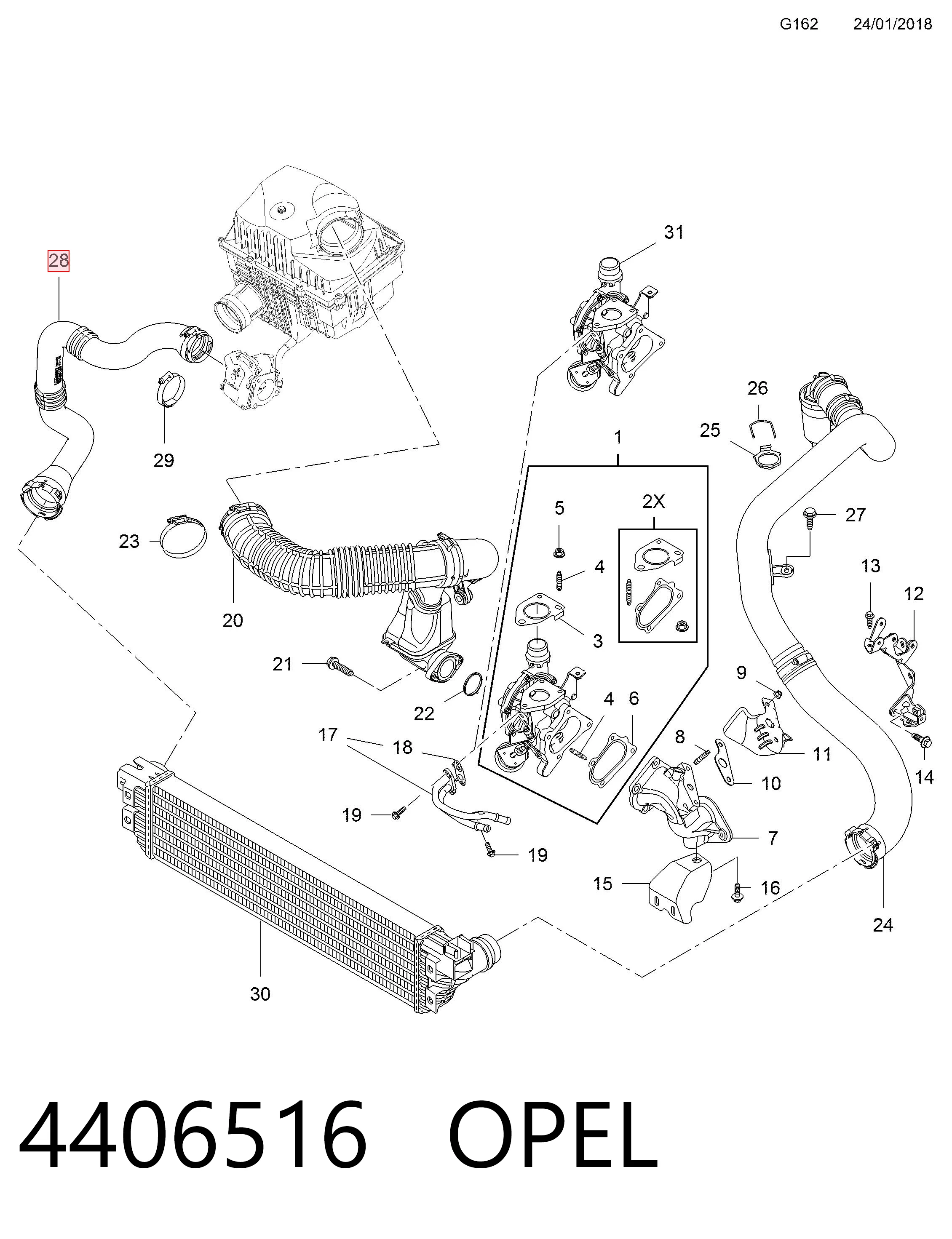4406516 Opel Патрубок интеркуллера