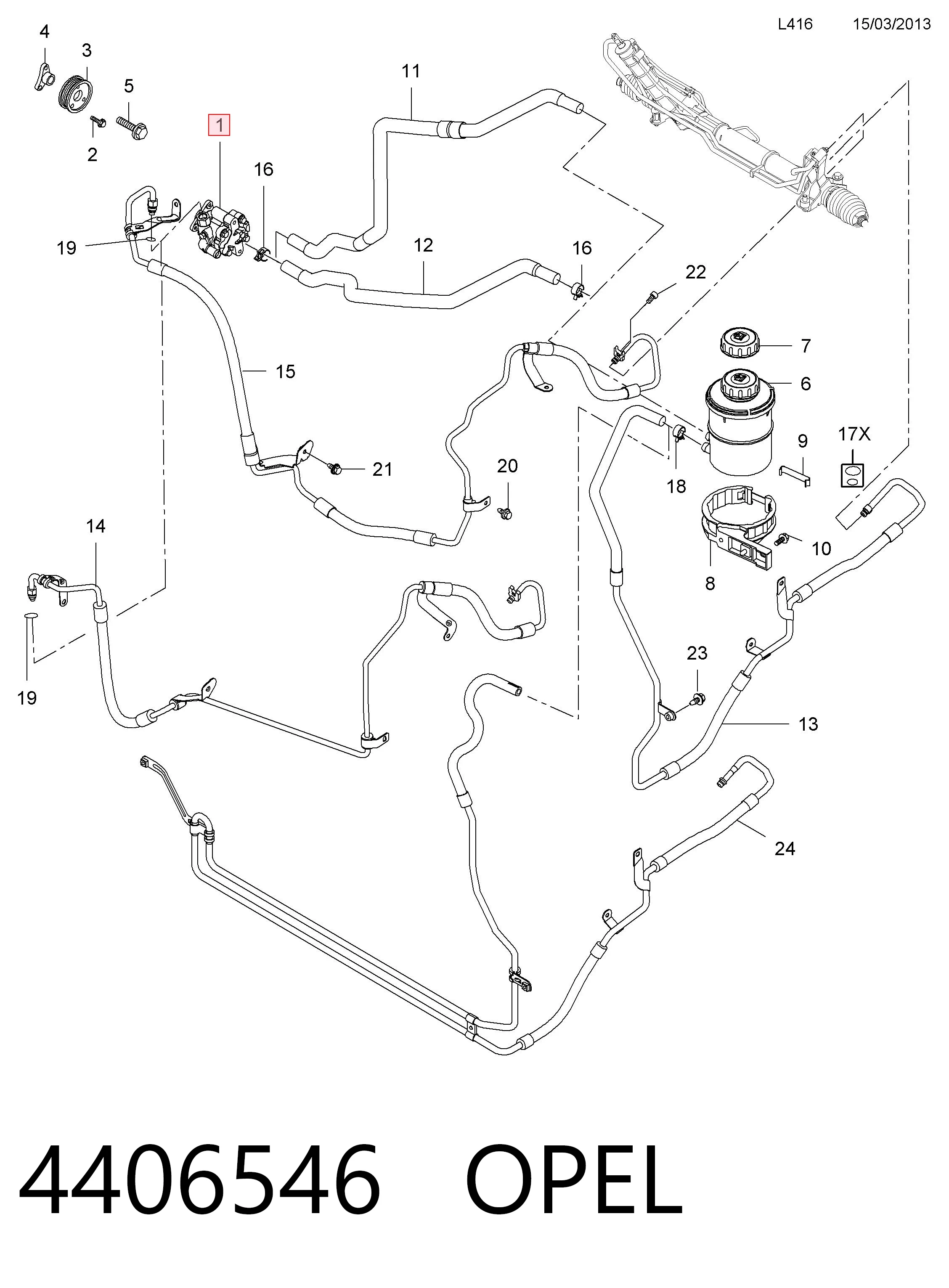 Насос гидроусилителя руля Opel 95513784