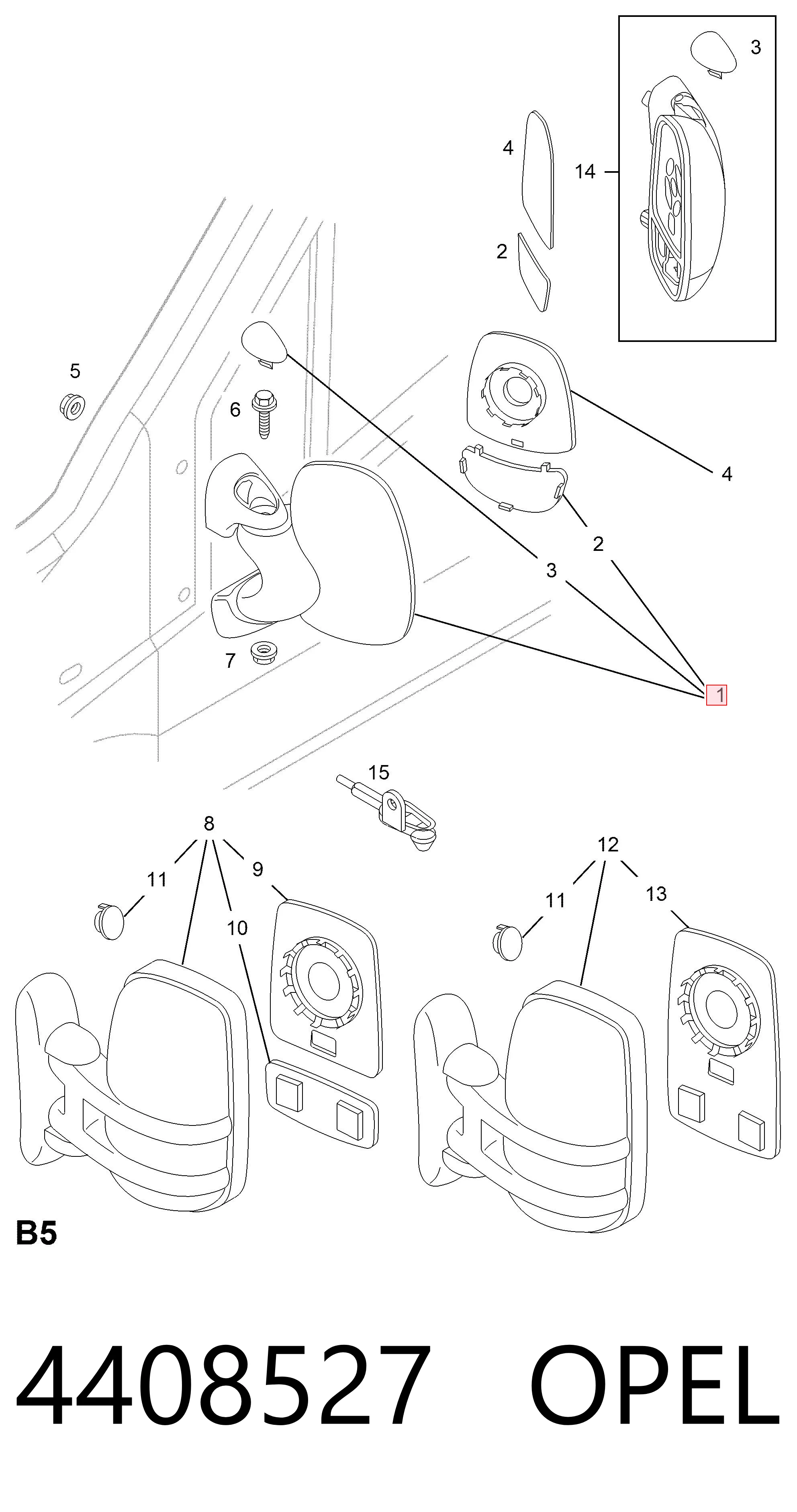 91160047 Renault (RVI) Зеркало заднего вида правое