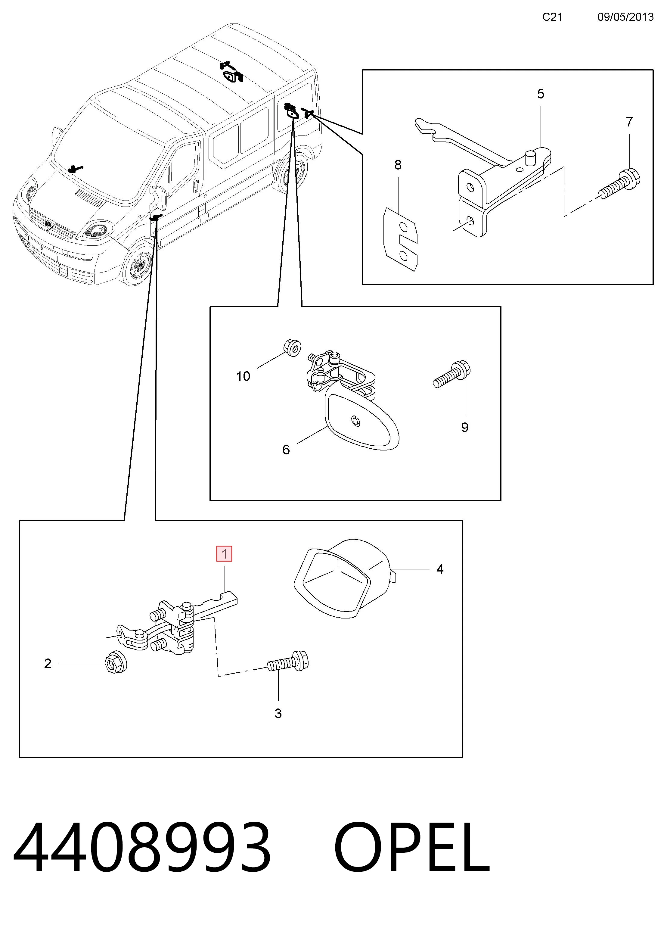 4408993 Opel Ограничитель открывания двери