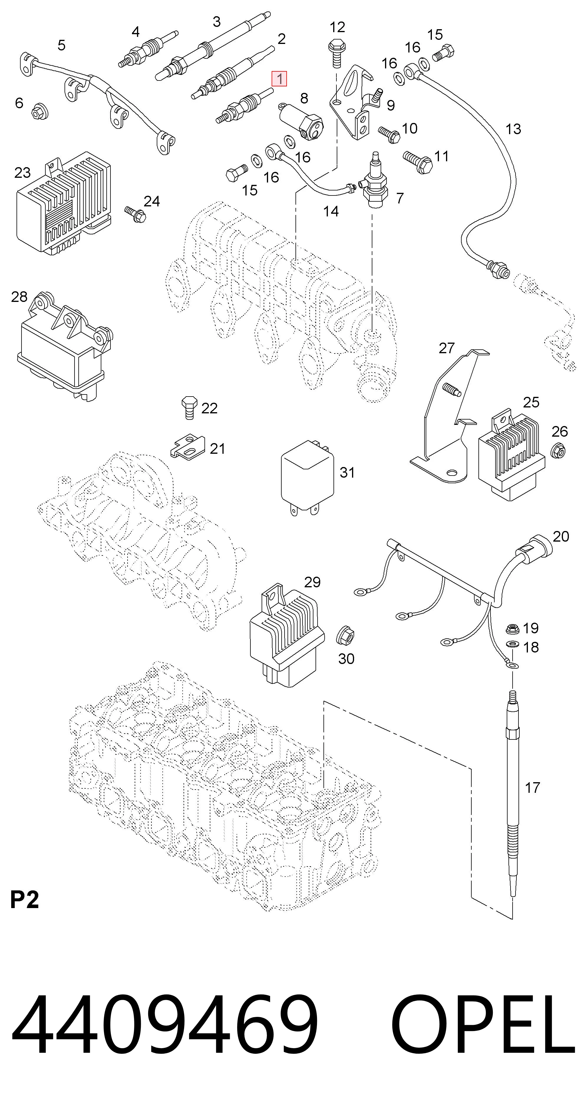 4409469 Opel Свечи накаливания