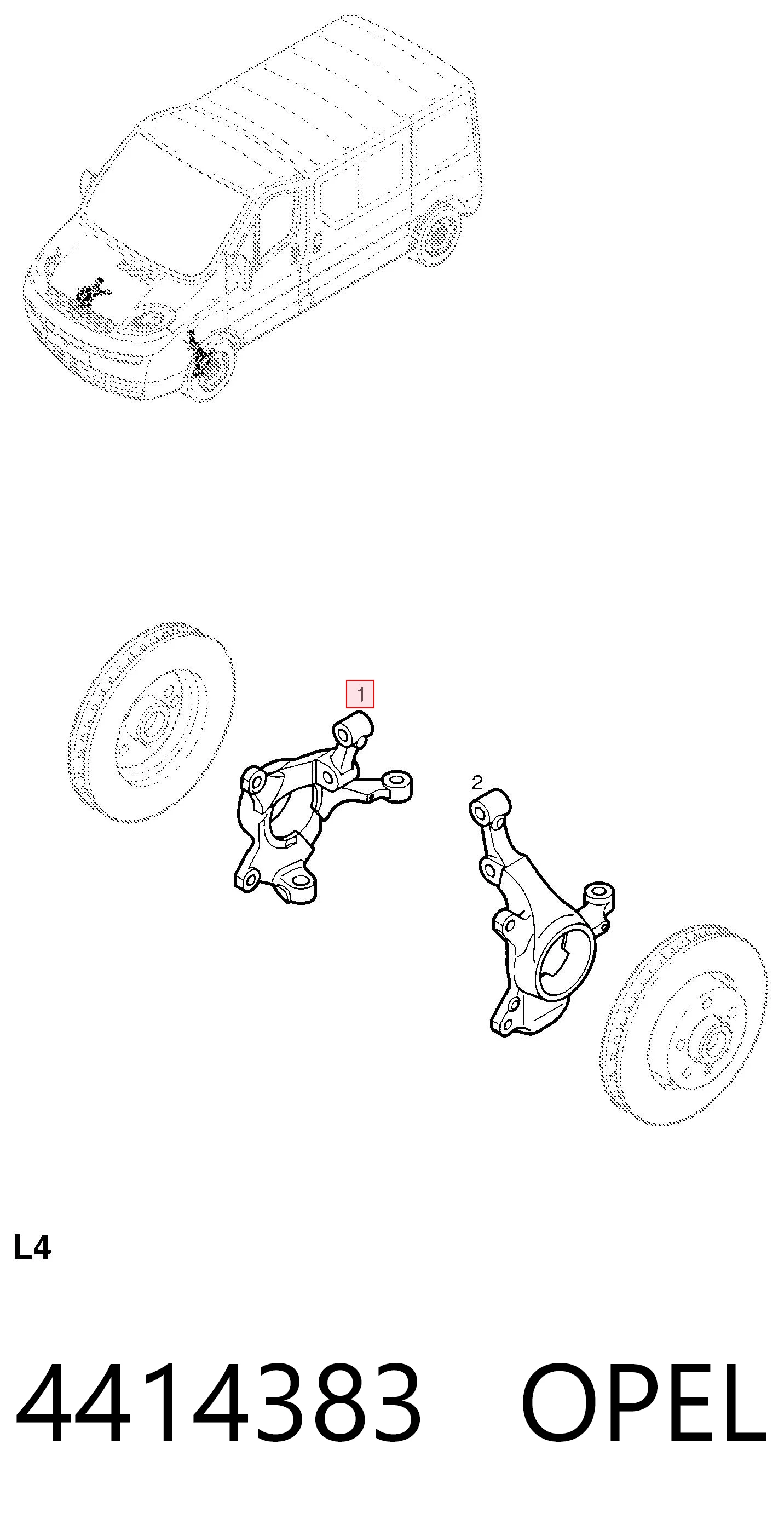93858913 Renault (RVI) Цапфа - поворотный кулак передний, правый