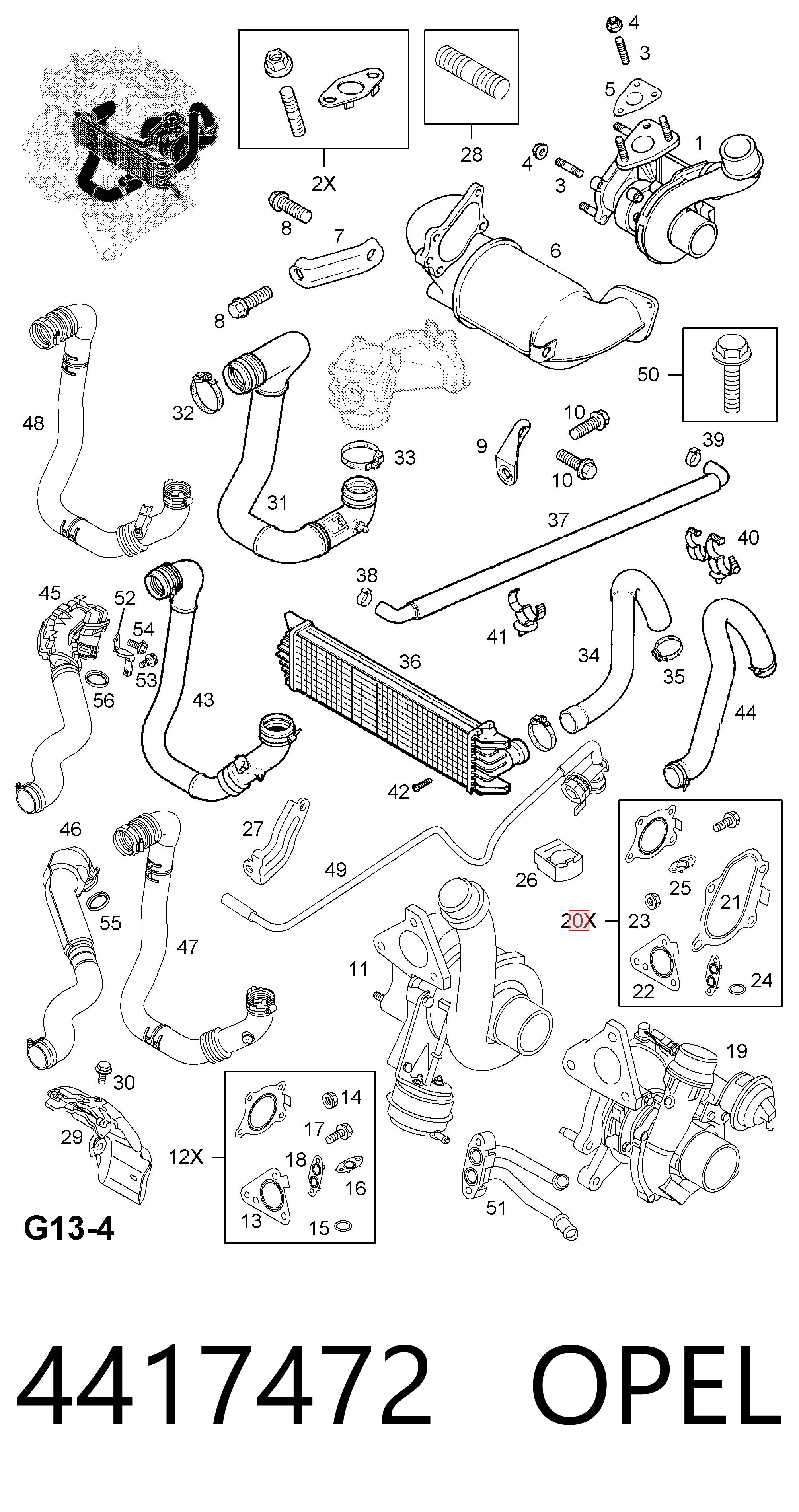 93190659 Peugeot/Citroen Монтажный комплект прокладки турбины