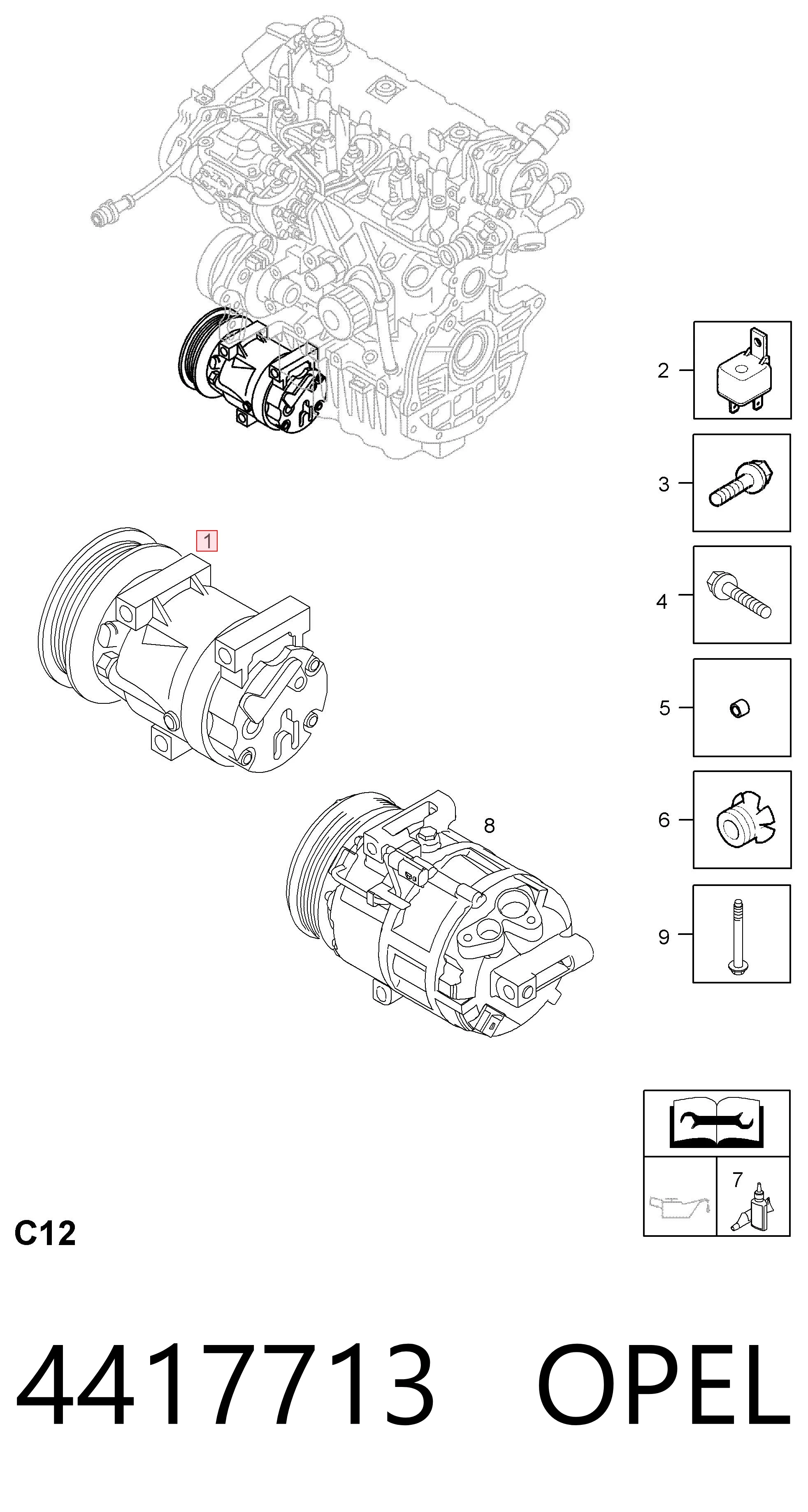 4417713 Opel Компрессор хладагента