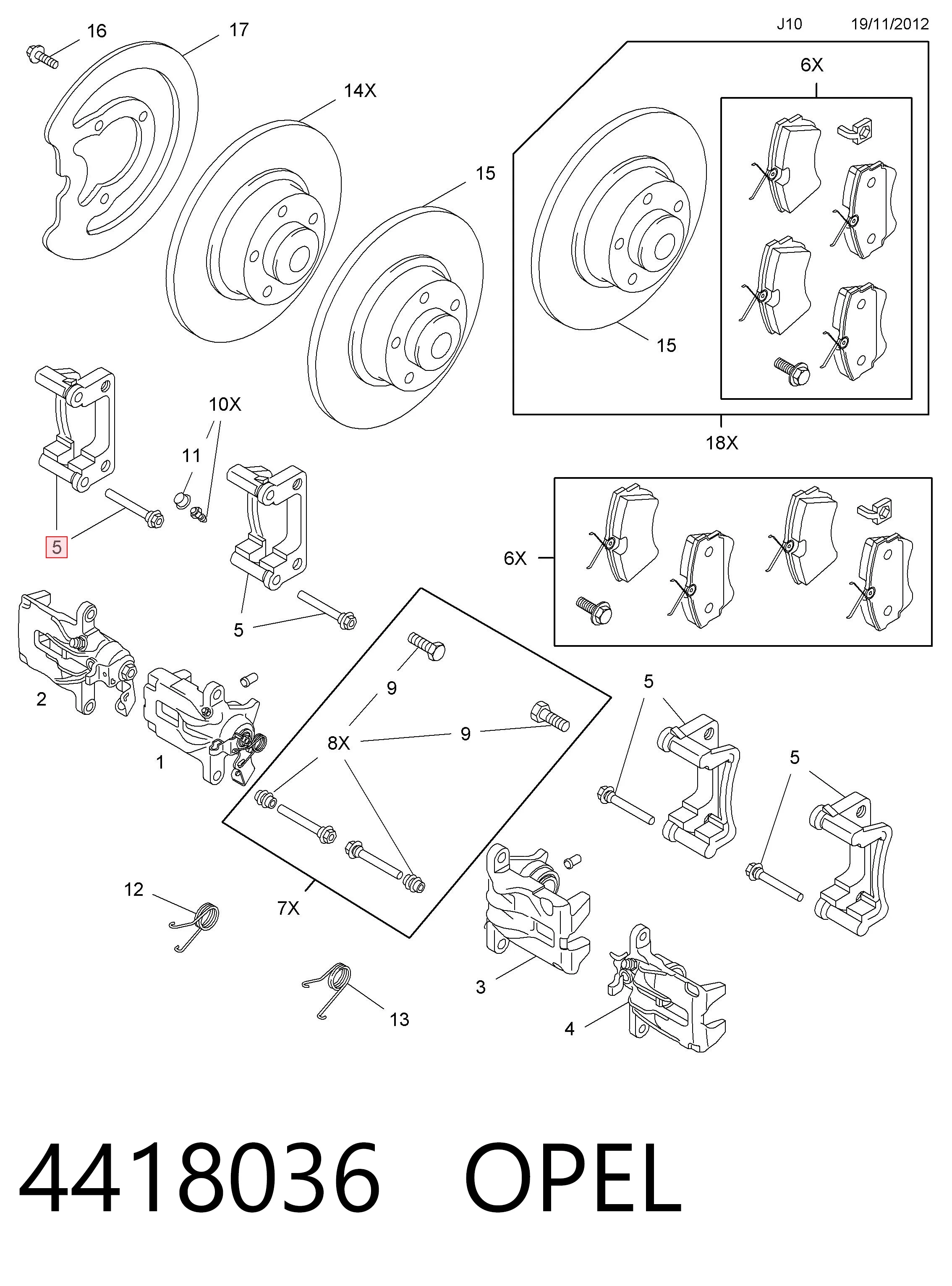 Скоба заднего суппорта 6000617826 Fiat/Alfa/Lancia
