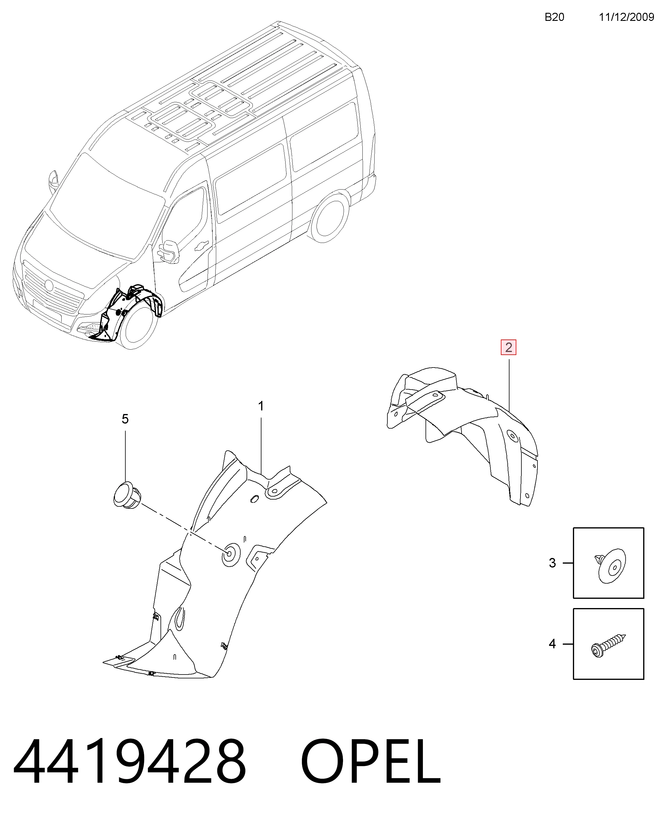 93197506 Renault (RVI) Подкрылок крыла переднего правый задний