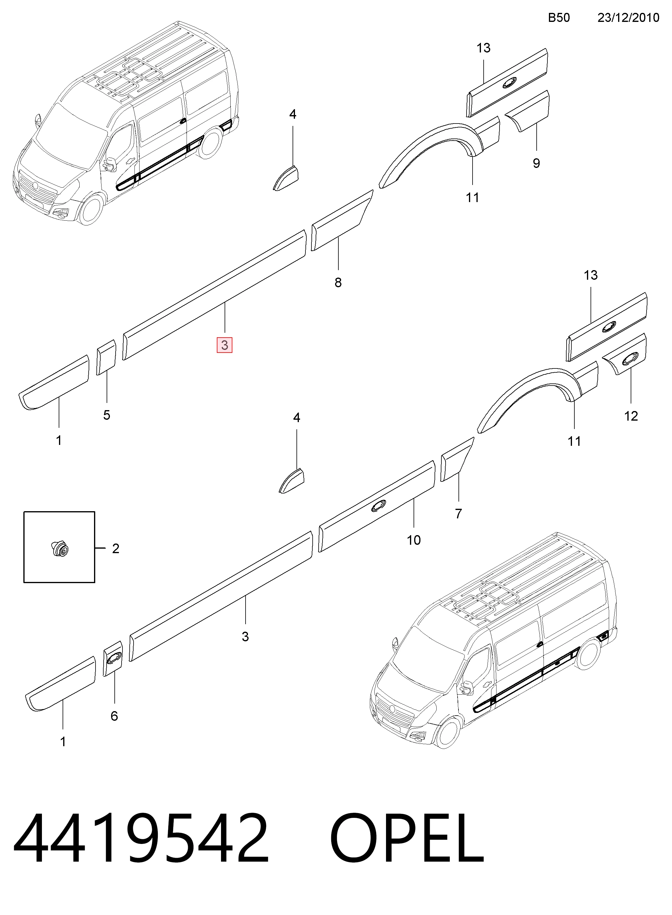 93197639 Opel Молдинг боковой (сдвижной) двери