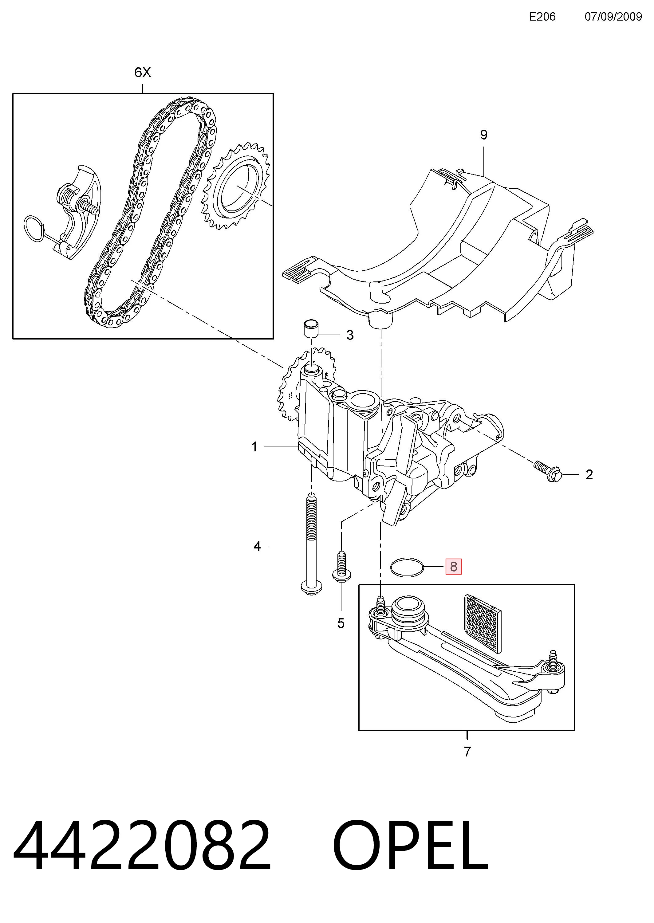 Прокладка маслозаборника Opel 95516095