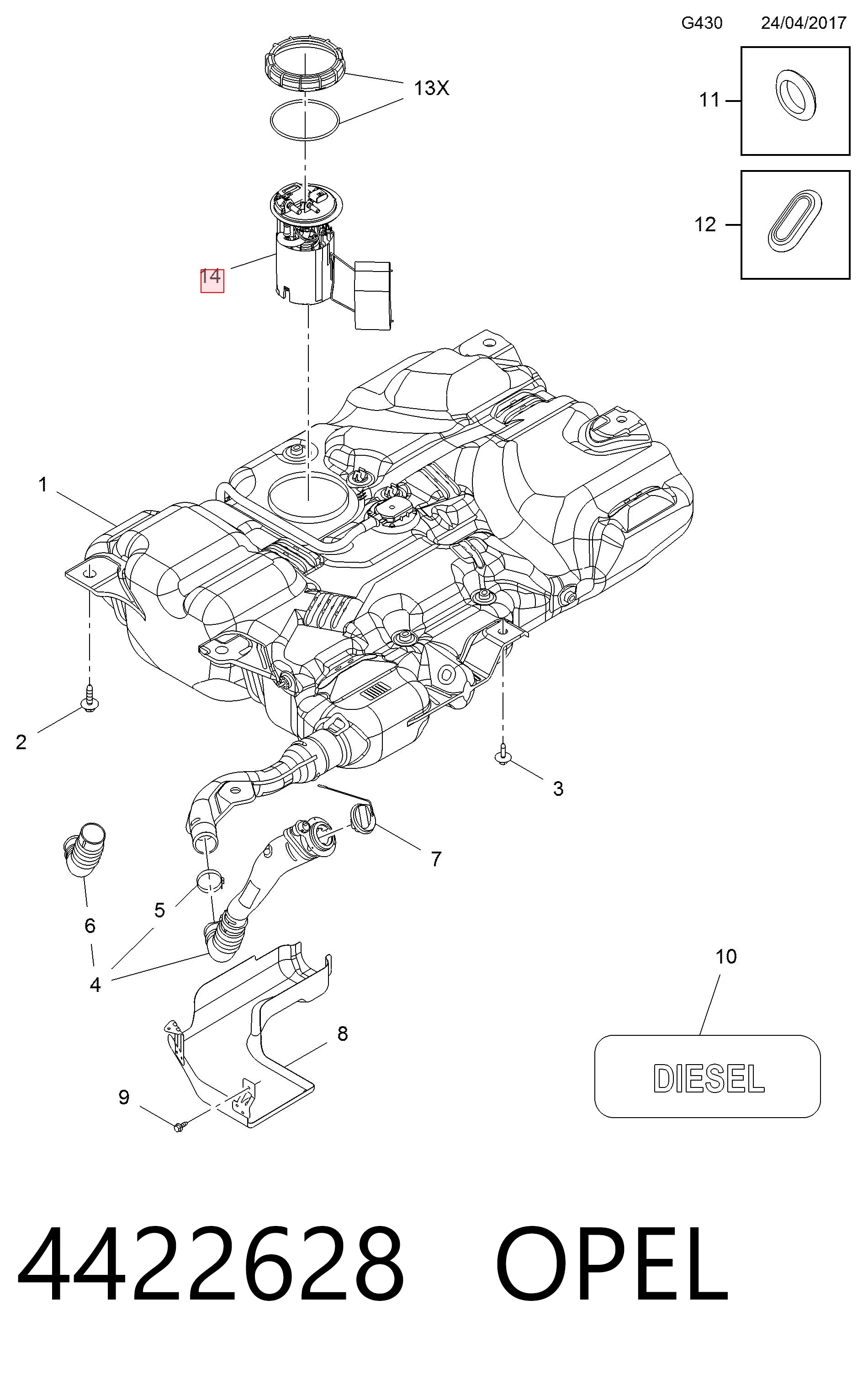 4422628 Opel Электробензонасос