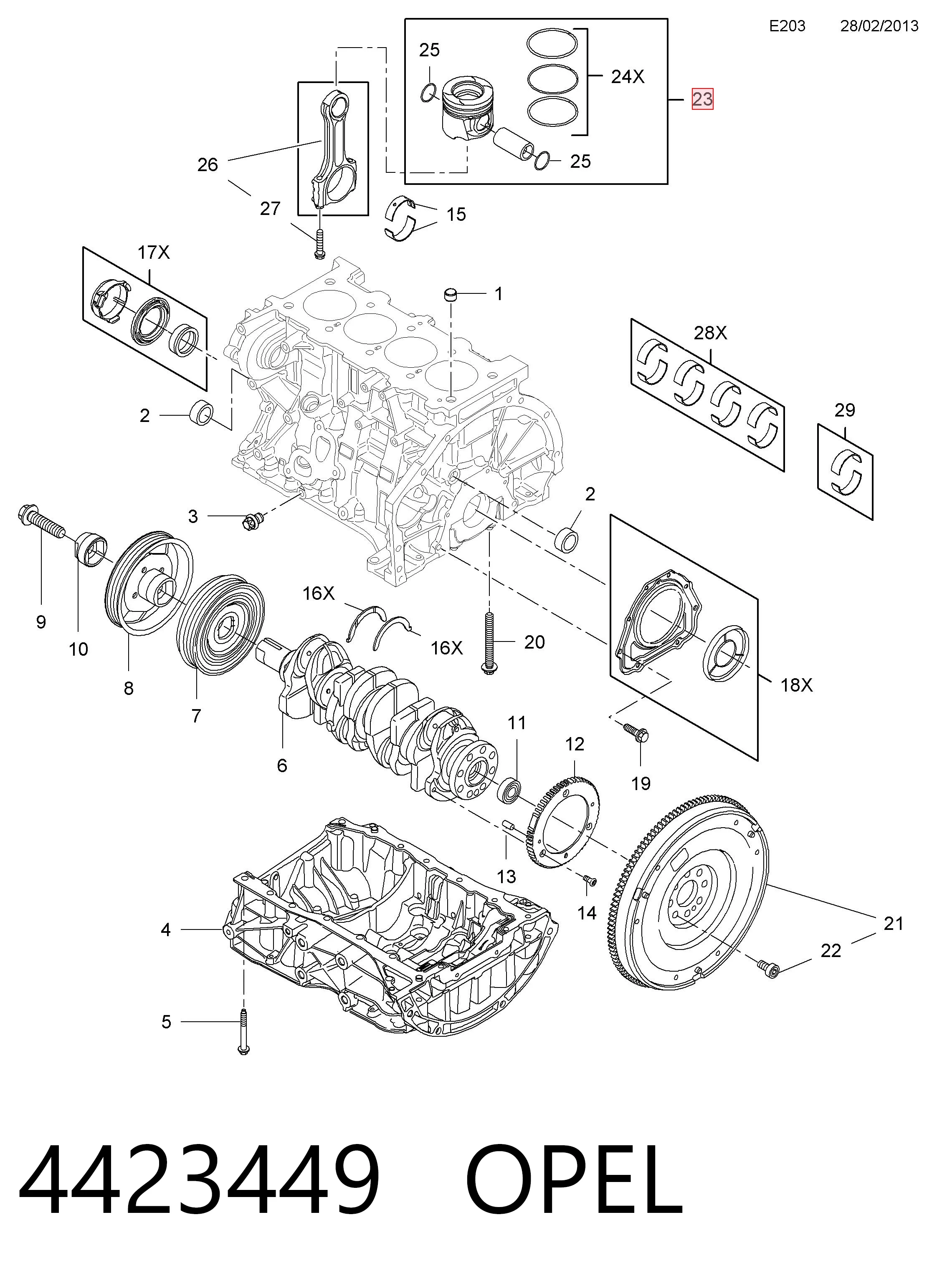 Купить 021PI00129000 Mahle Original Поршень на 1 цилиндр