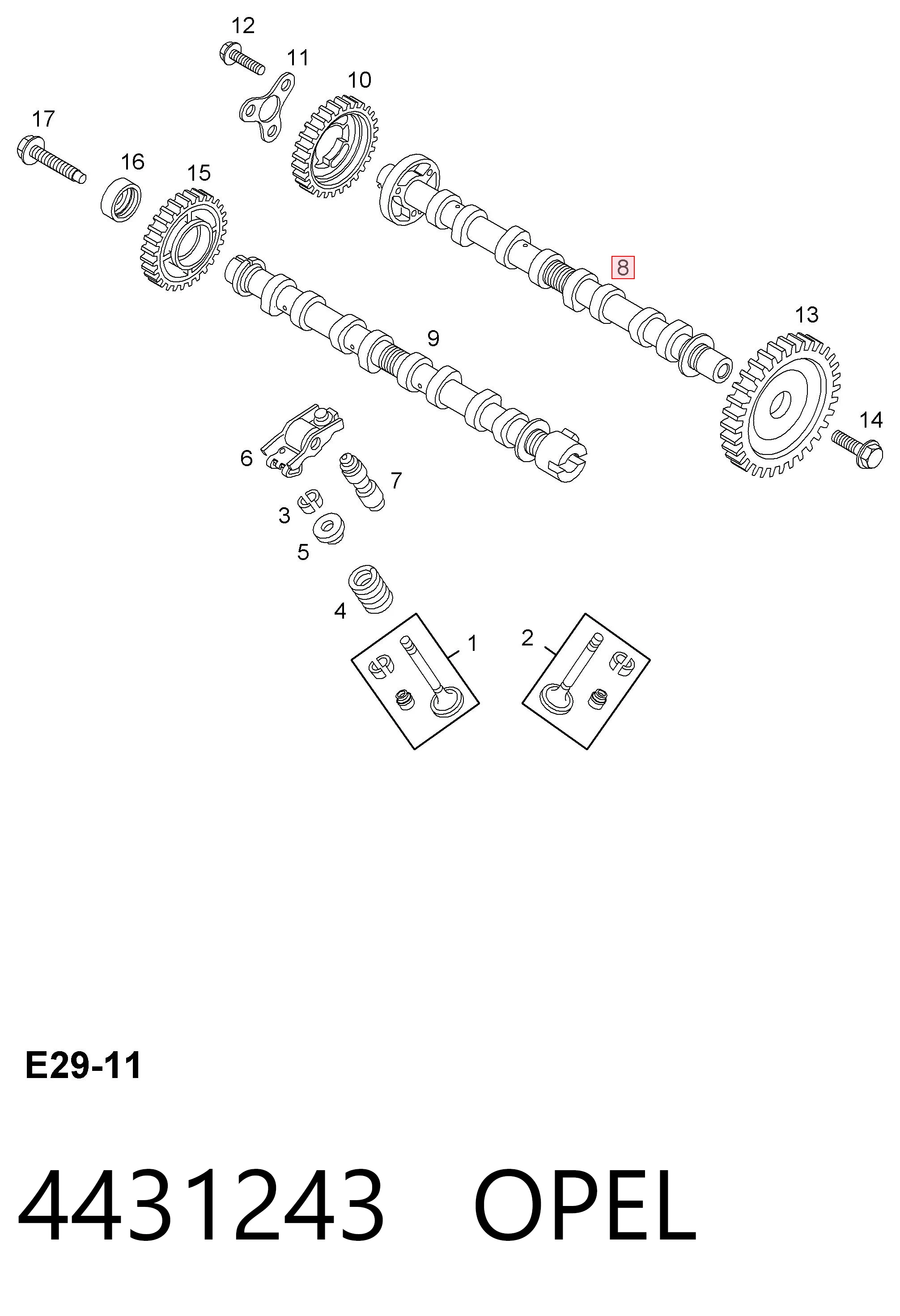 93198463 Peugeot/Citroen Распредвал двигателя выпускной
