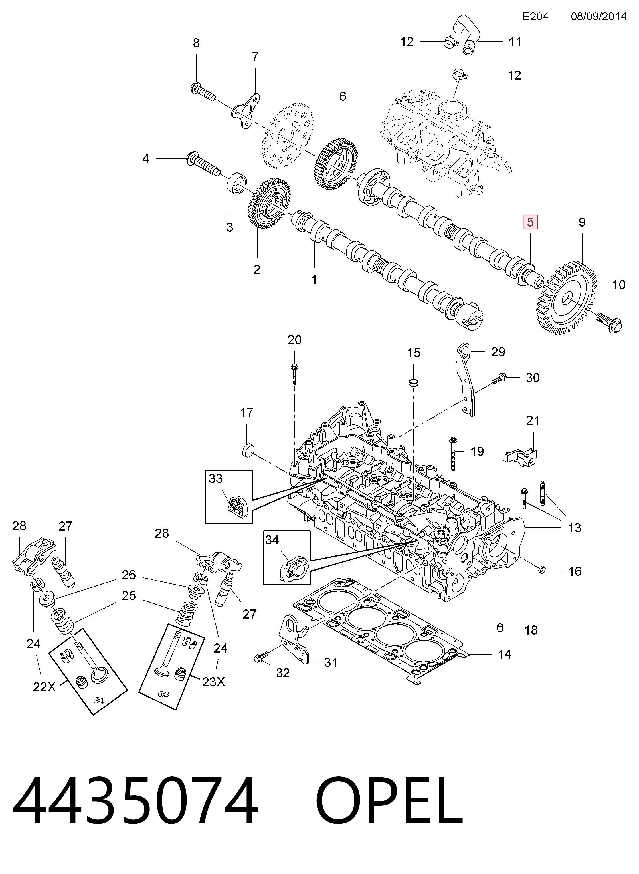 Распредвал двигателя выпускной Peugeot/Citroen 93198463 цена, от 113.78 USD