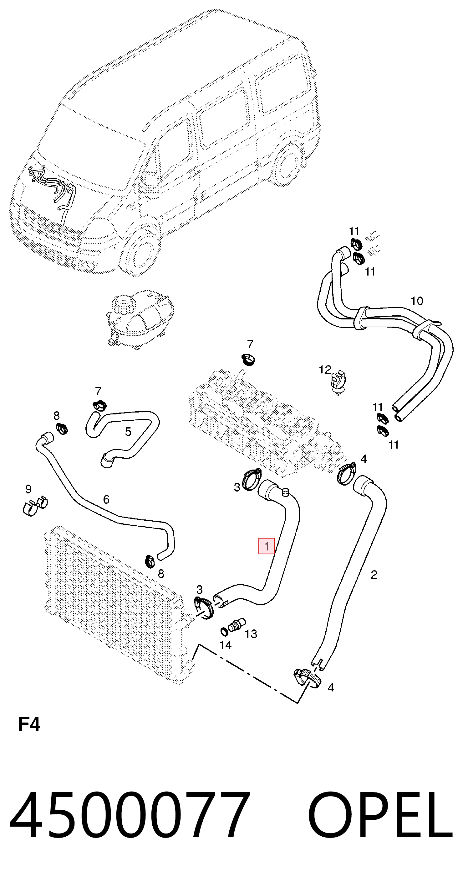 Шланг расширительного бачка верхний 9160377 General Motors