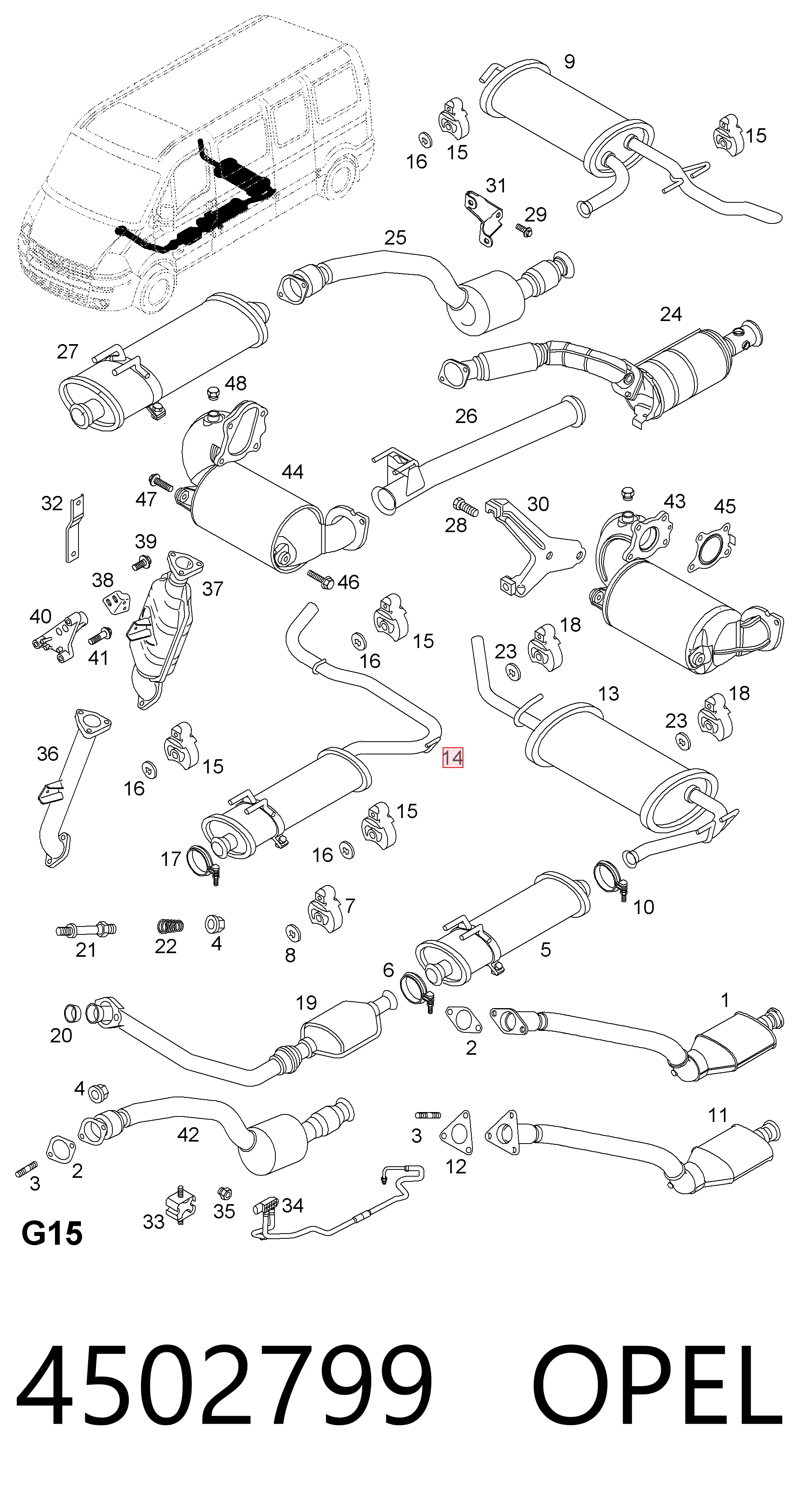 Выхлоп задний Opel Movano A фургон (F9) (1997 - 2010) цена, от 73.28 USD
