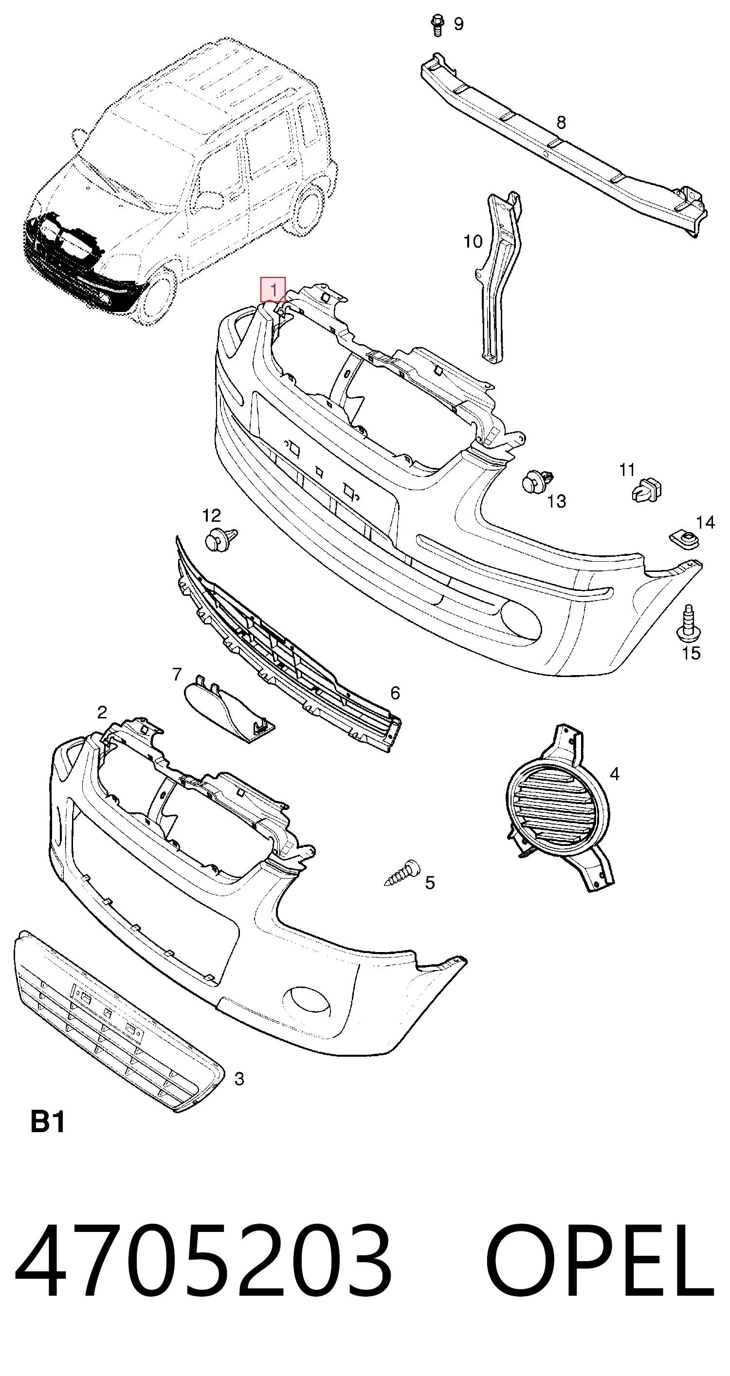 Купить 9210134 General Motors Буфер (бампер) передний