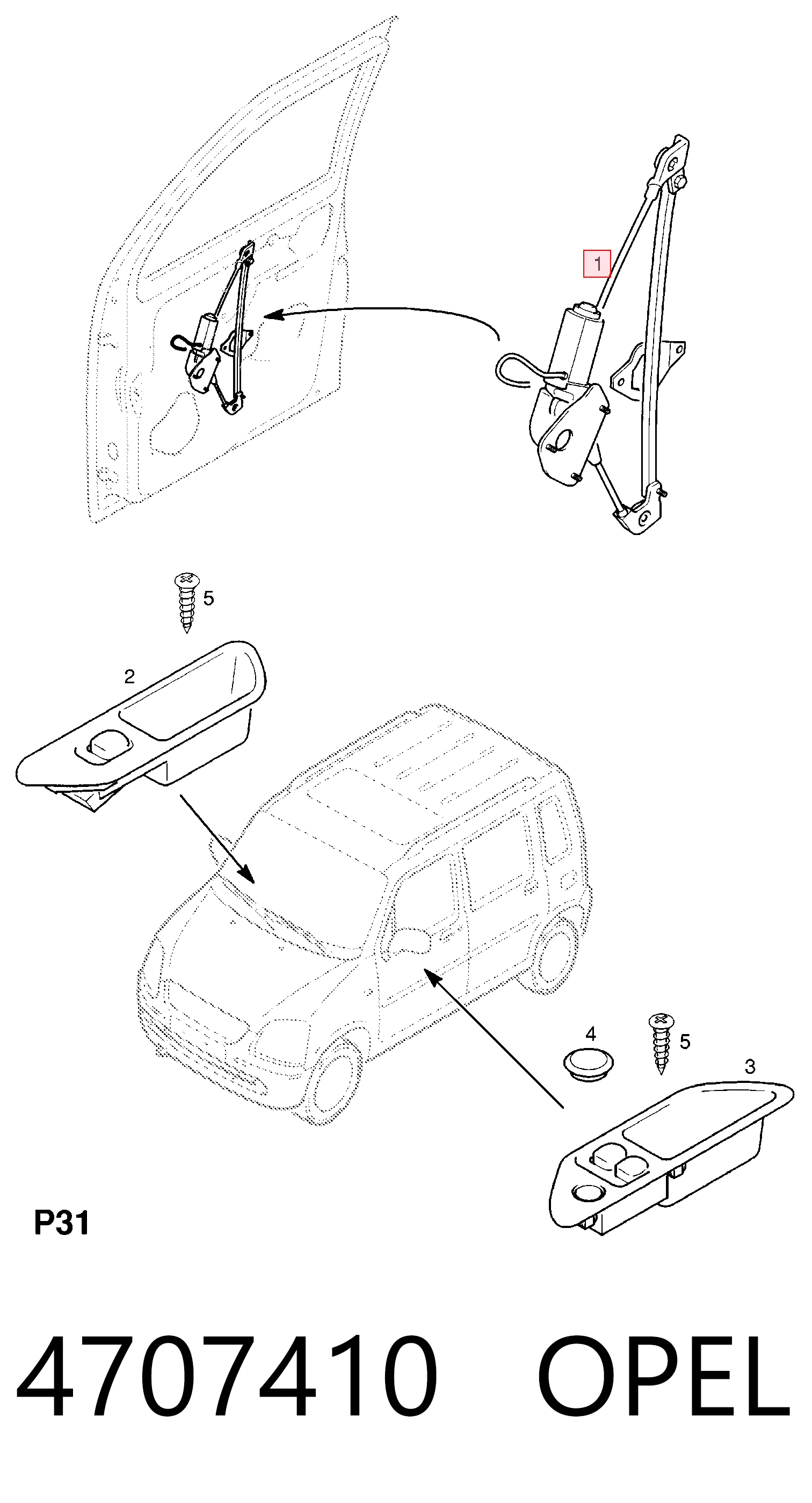 Стеклоподъемник передней правой двери Opel Agila A хэтчбек (H00) (2000 - 2007) цена, от 75.26 USD