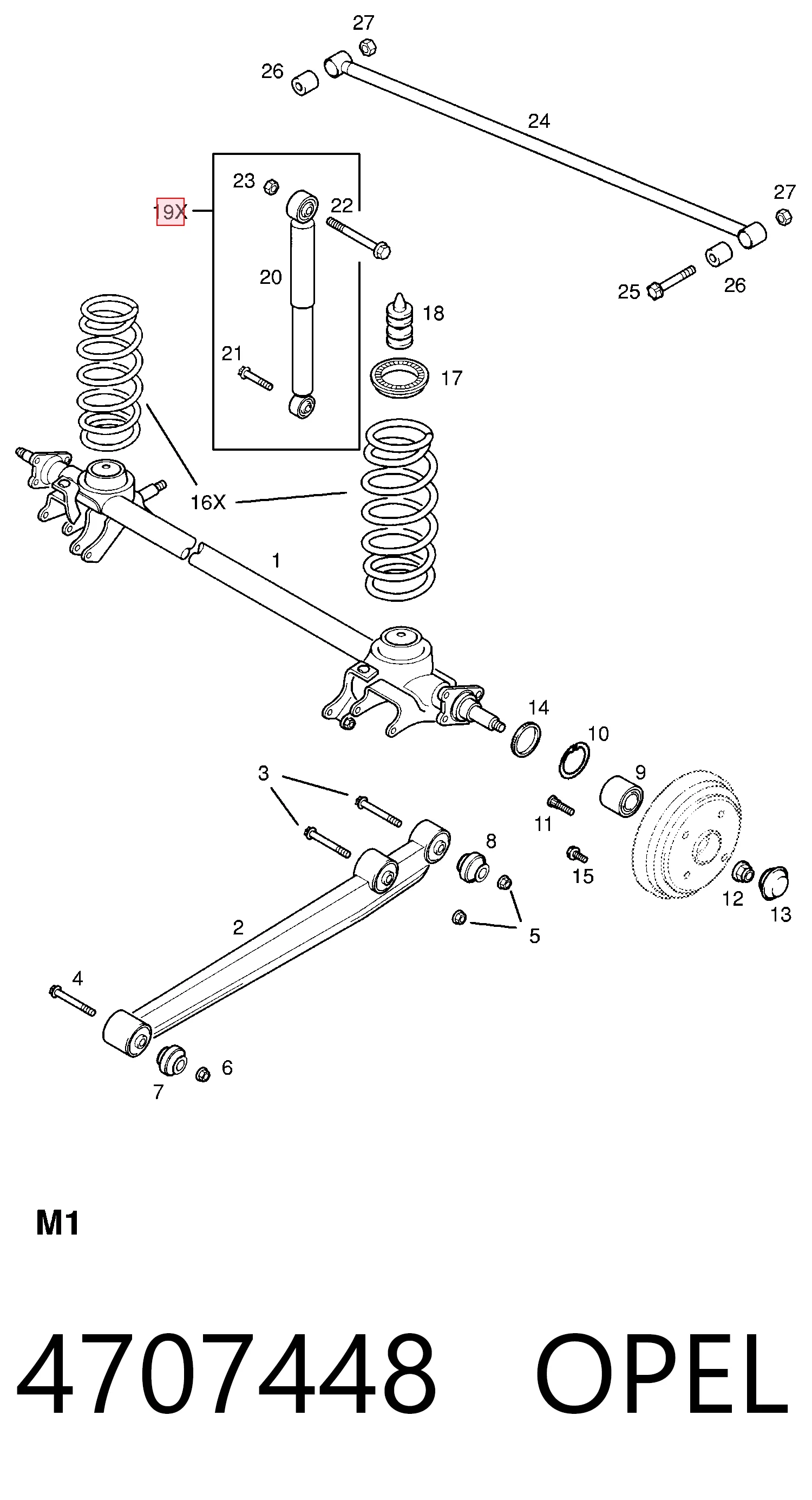 Стойка амортизатора задняя Opel Agila A хэтчбек (H00) (2000 - 2007) цена, от 40.39 USD