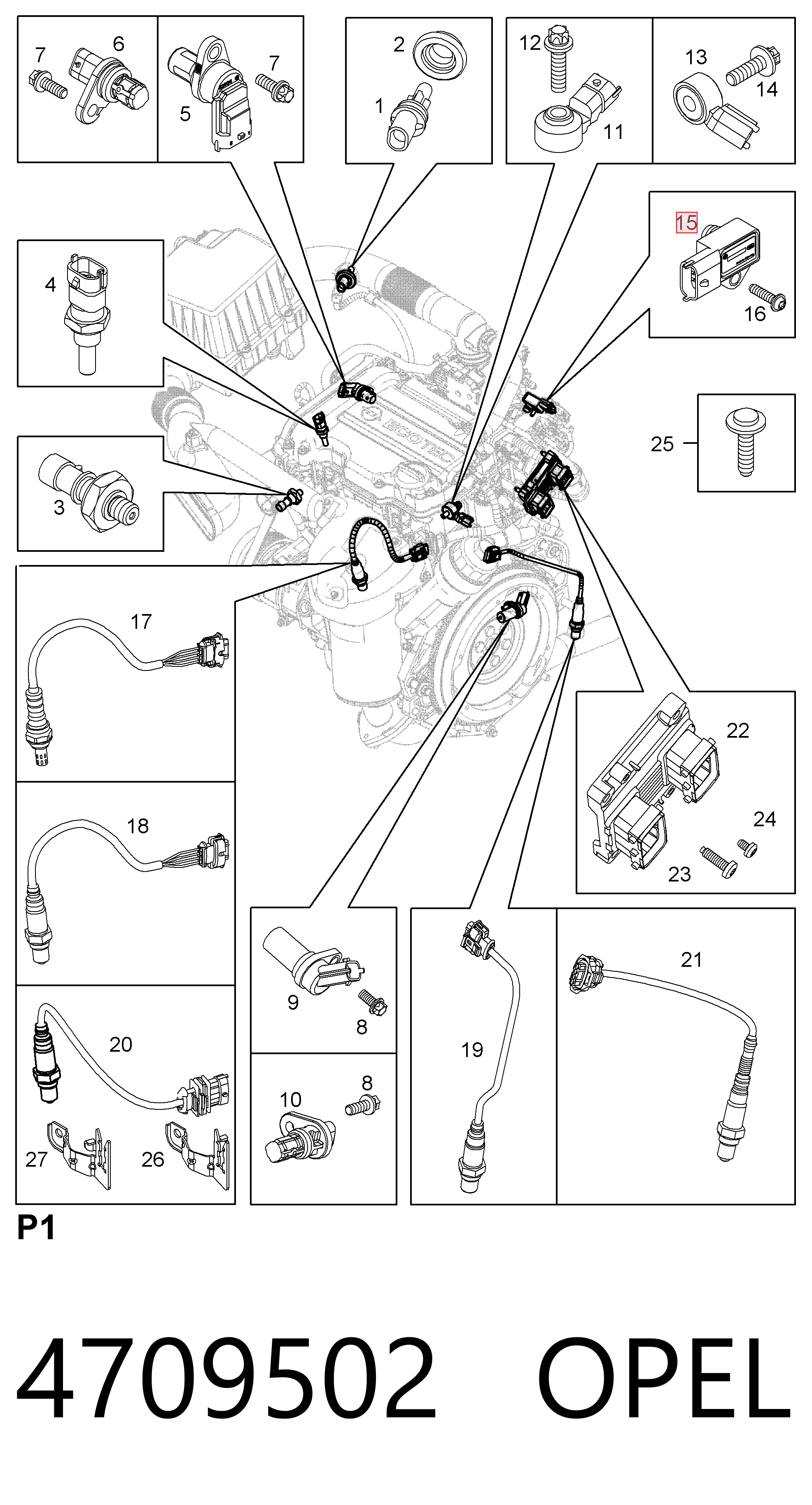 4709502 Opel Датчик давления воздуха