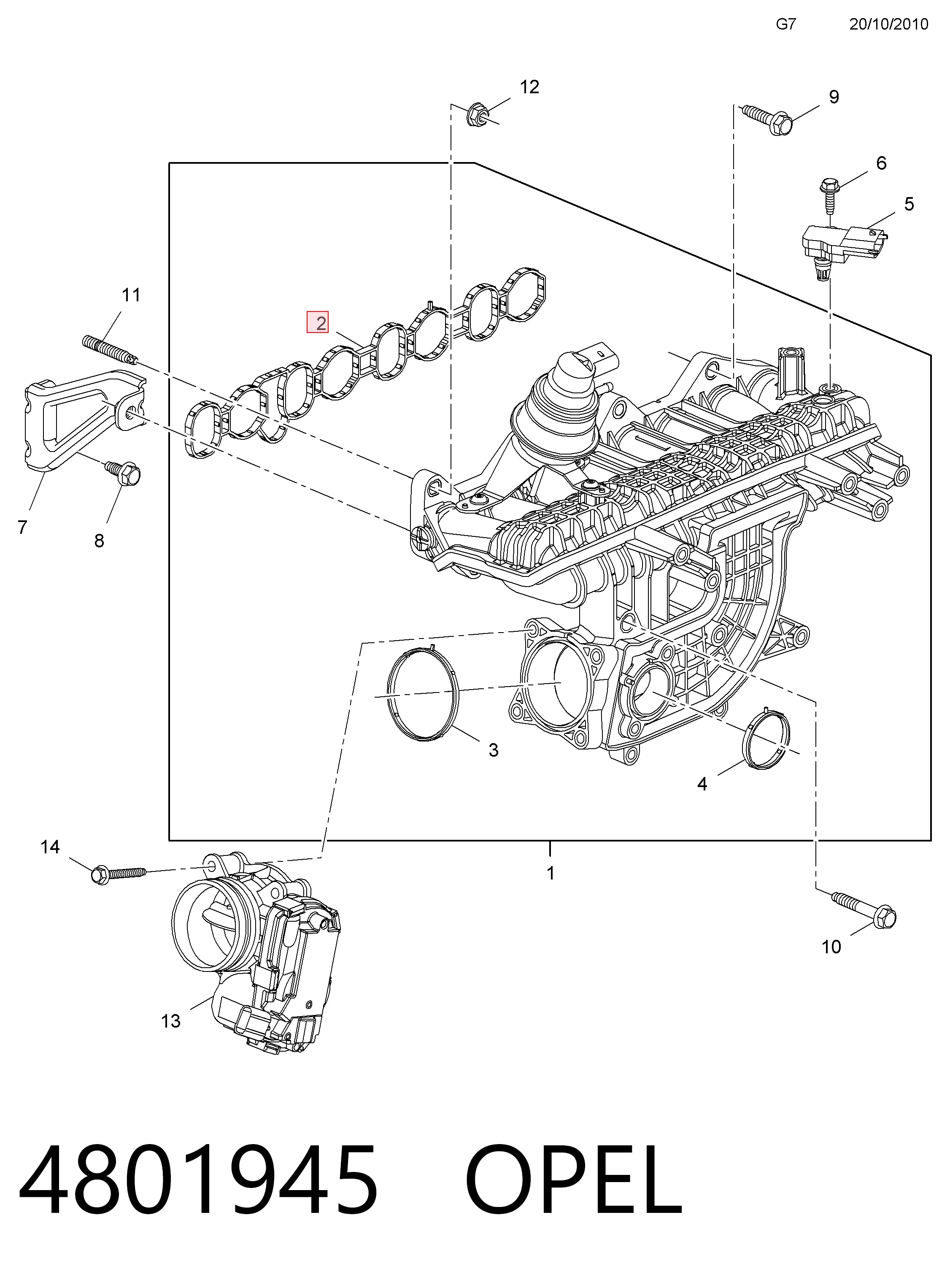 Прокладка всасывающего коллектора General Motors 4801945 цена, от 23.09 USD
